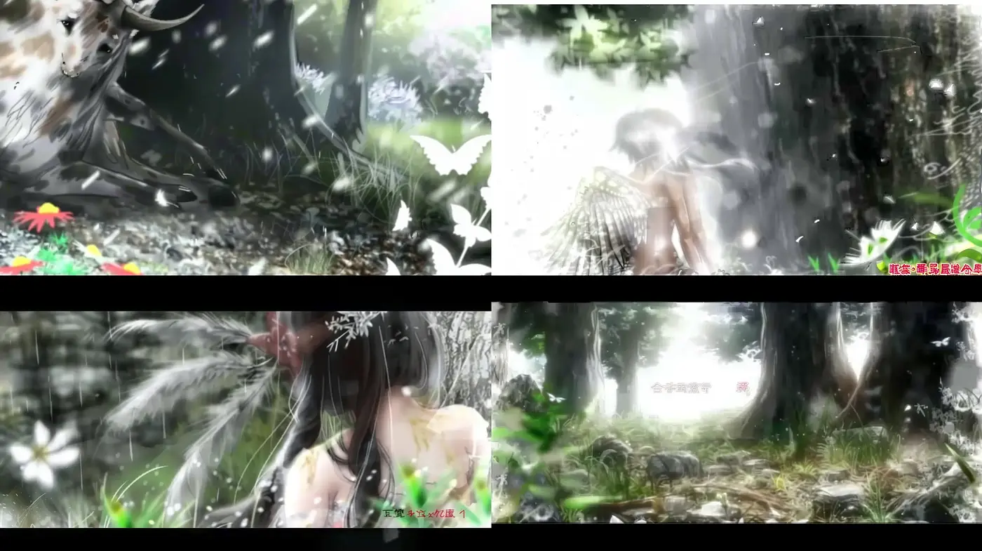 Ethereal Nature-Inspired Dreamscapes with a Monochromatic Ethereal Palette and Dynamic Textures - Midjourney sref style