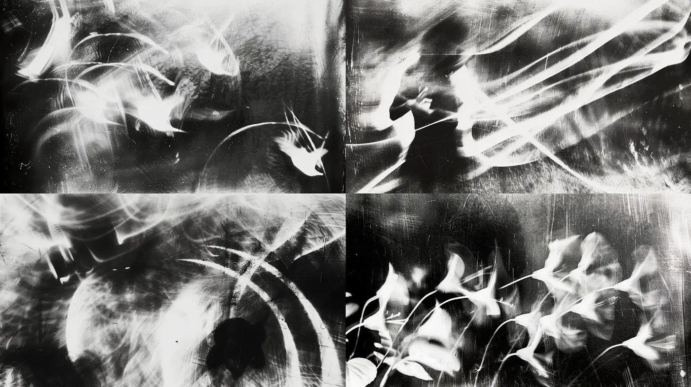 Ethereal Monochrome Textures and Abstract Expressions - Midjourney sref style