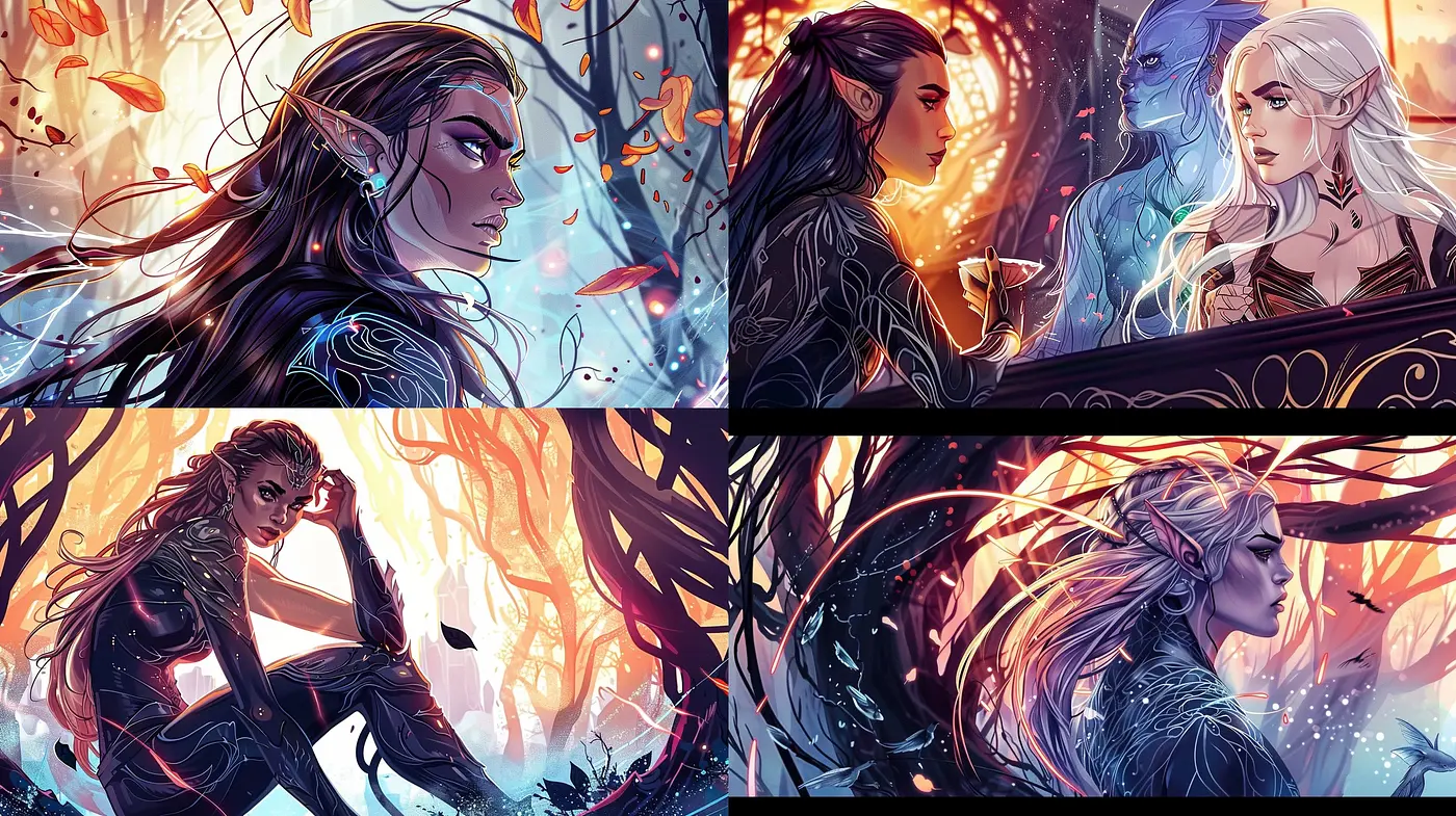 Enigmatic Twilight: A Symphonic Blend of Vivid Hues and Ethereal Fantasy - Midjourney sref style