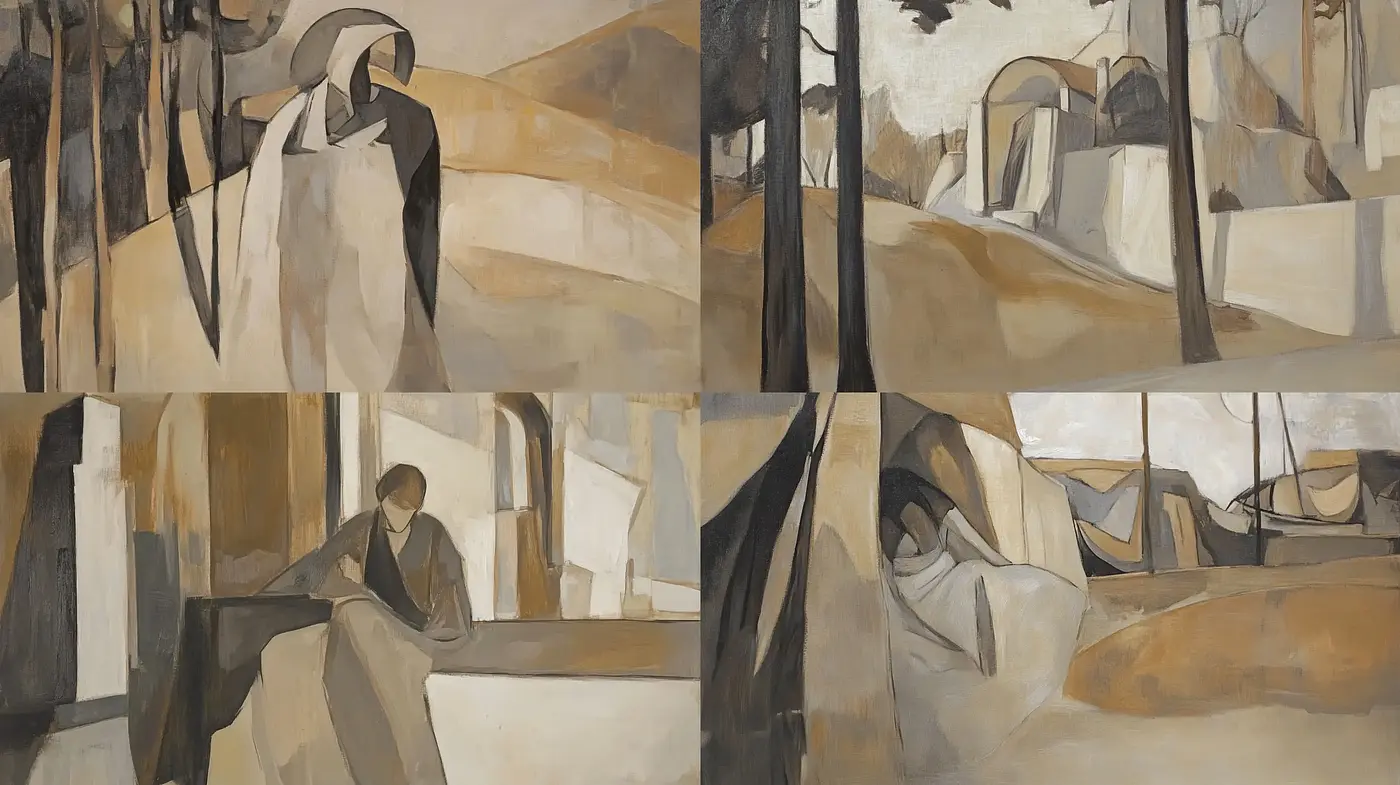 Muted Surreal Vignettes: A Study in Sepia Tones and Abstract Forms - Midjourney sref style