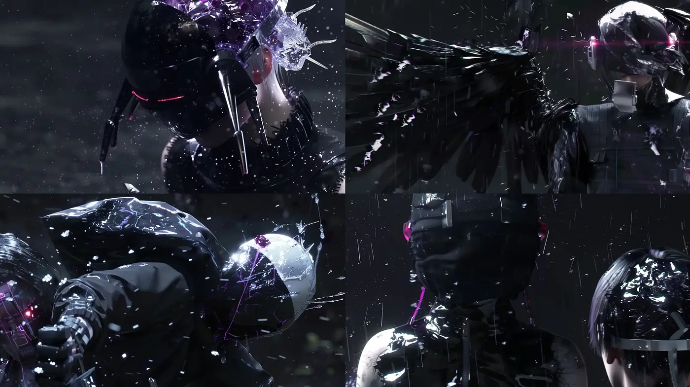 Futuristic Cybernetic Elegance: A Study in Dark Cyberspace Aesthetics - Midjourney sref style