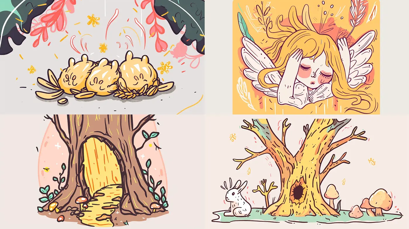 Whimsical and Warm Illustrative Storybook Imagery - Midjourney sref style