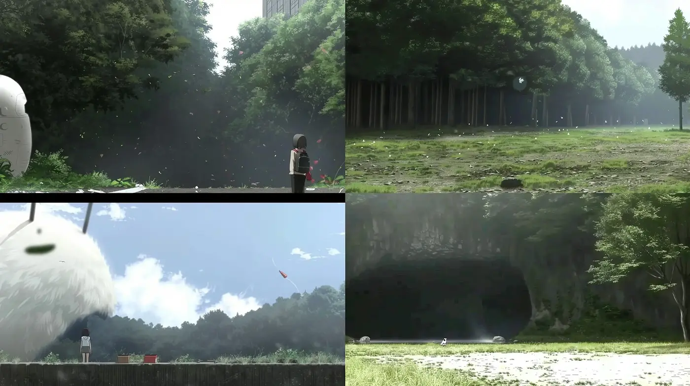 Tranquil Environmental Mosaic with Anime Leanings - Midjourney sref style