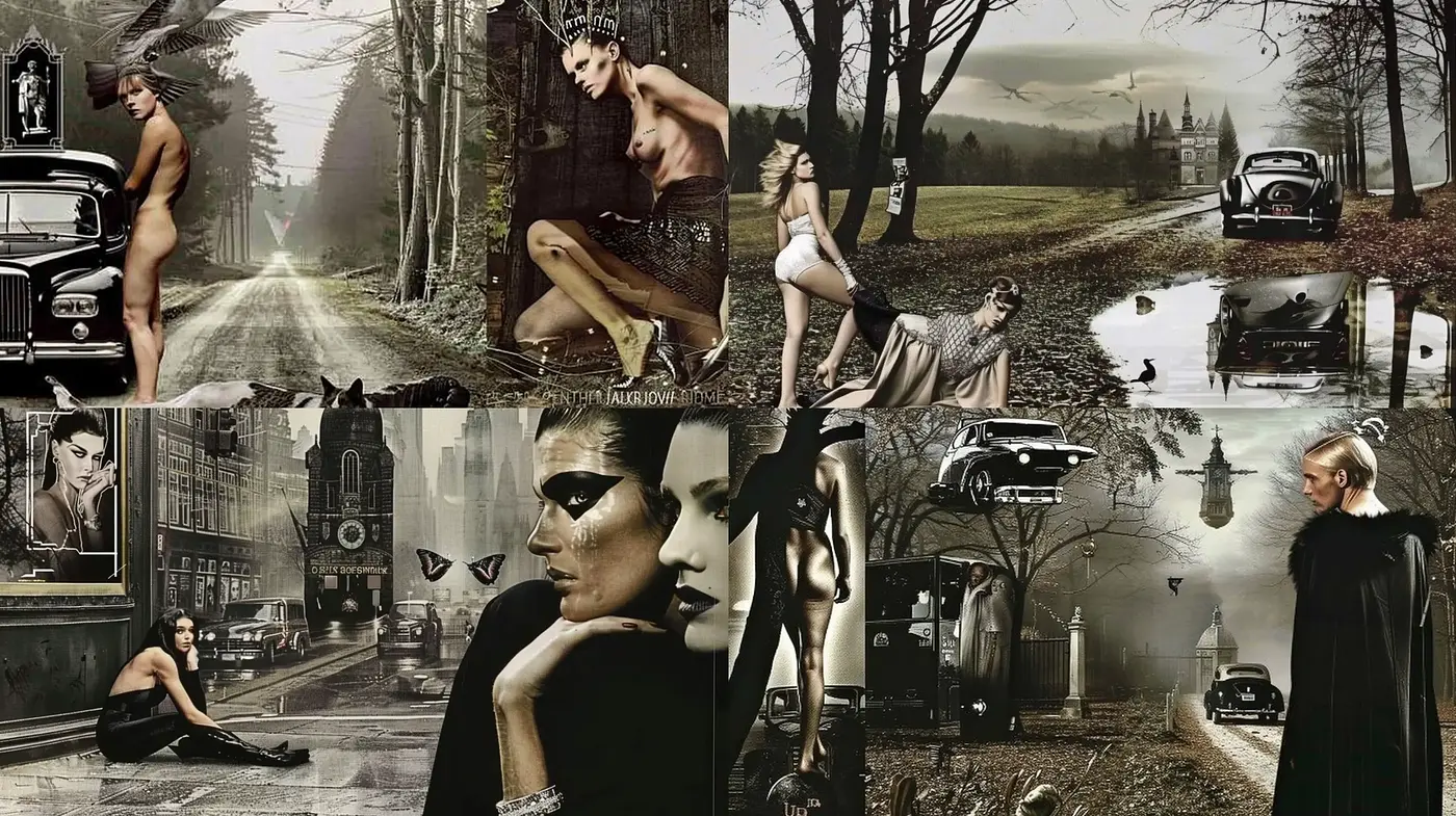 Moody Monochromatic Tableaus with Surrealistic Overtones - Midjourney sref style