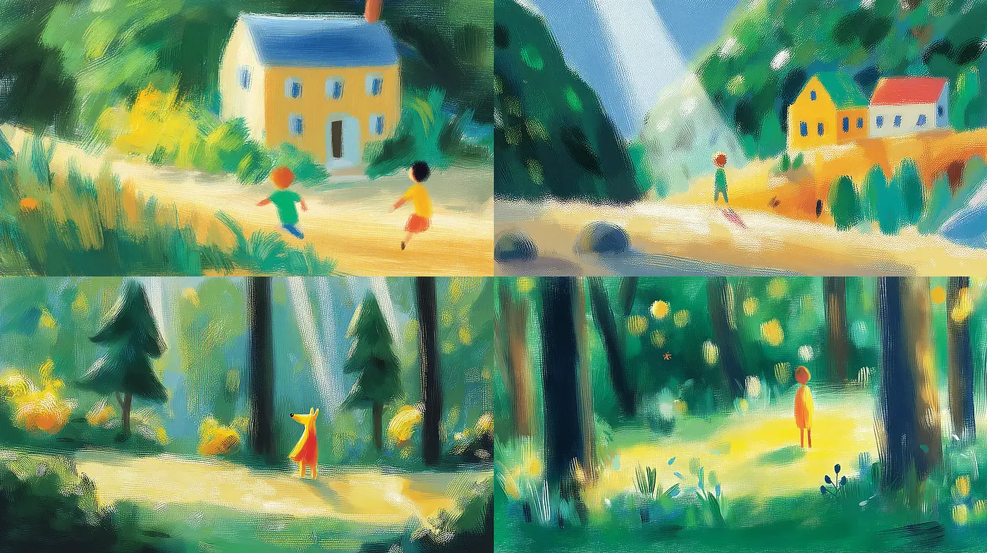 Playful and Whimsical Artistic Style with Soft Natural Elements - Midjourney sref style