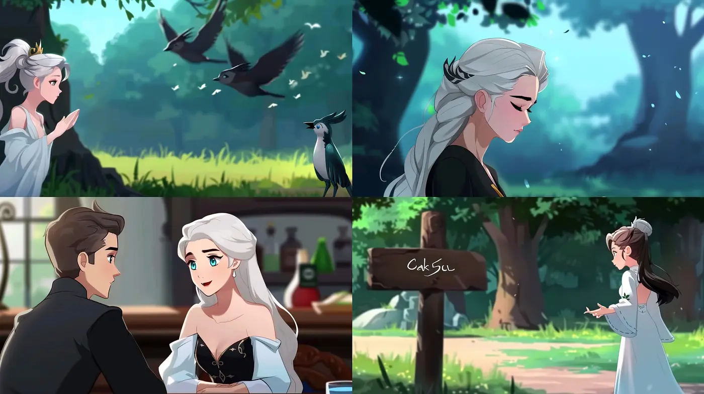 Ethereal Whimsy in Hues of Blue and Green: A Digital Ode to Animated Serenity - Midjourney sref style