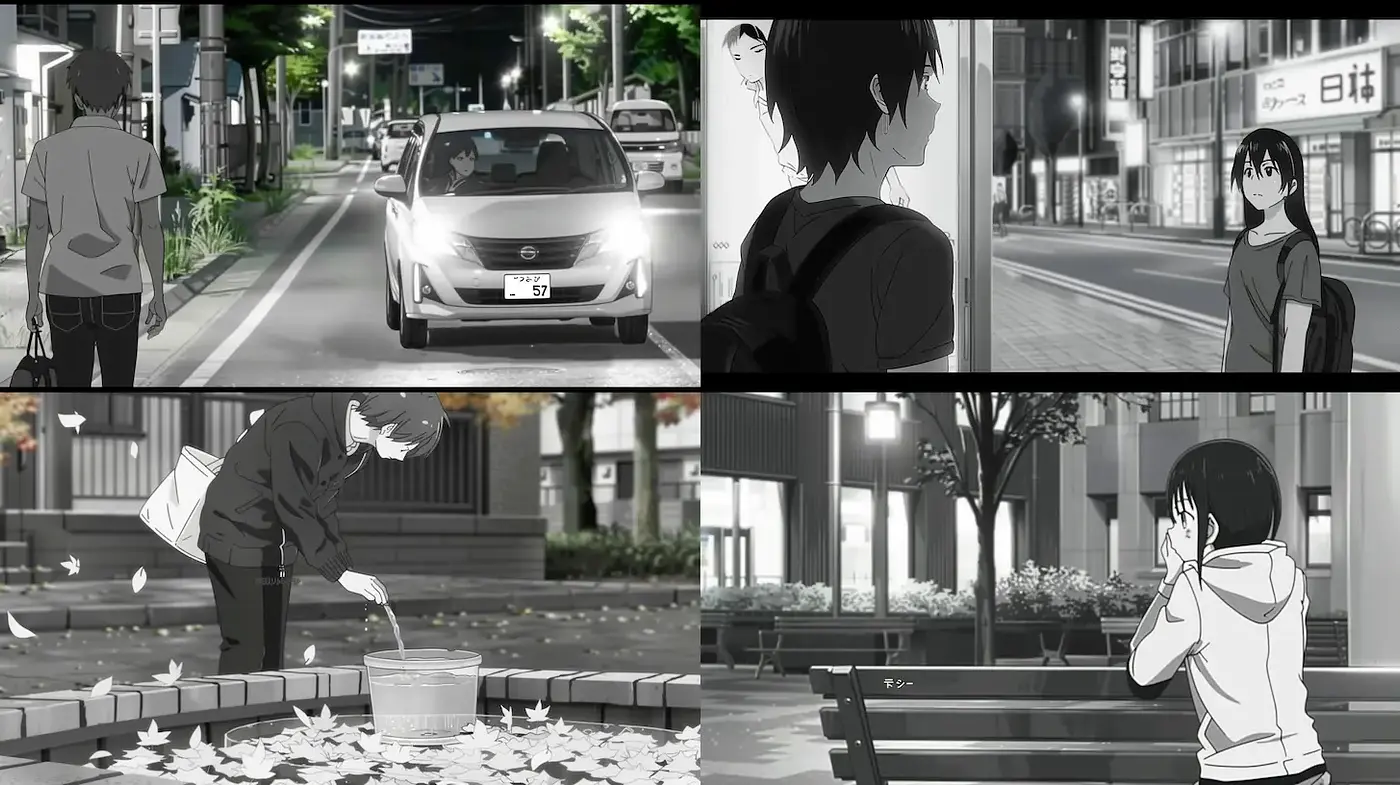 Cinematic monochrome urban scenes with emotional depth - Midjourney sref style
