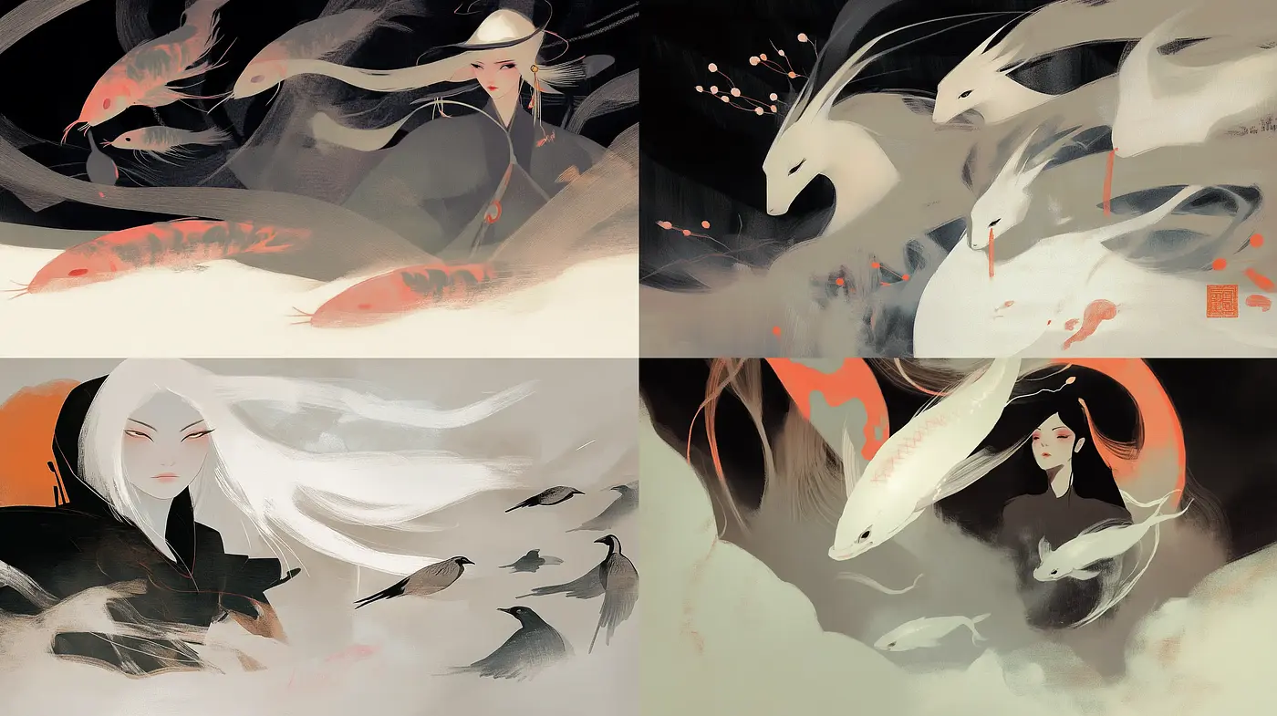 Ethereal Watercolor Dreamscape with Wispy Details - Midjourney sref style