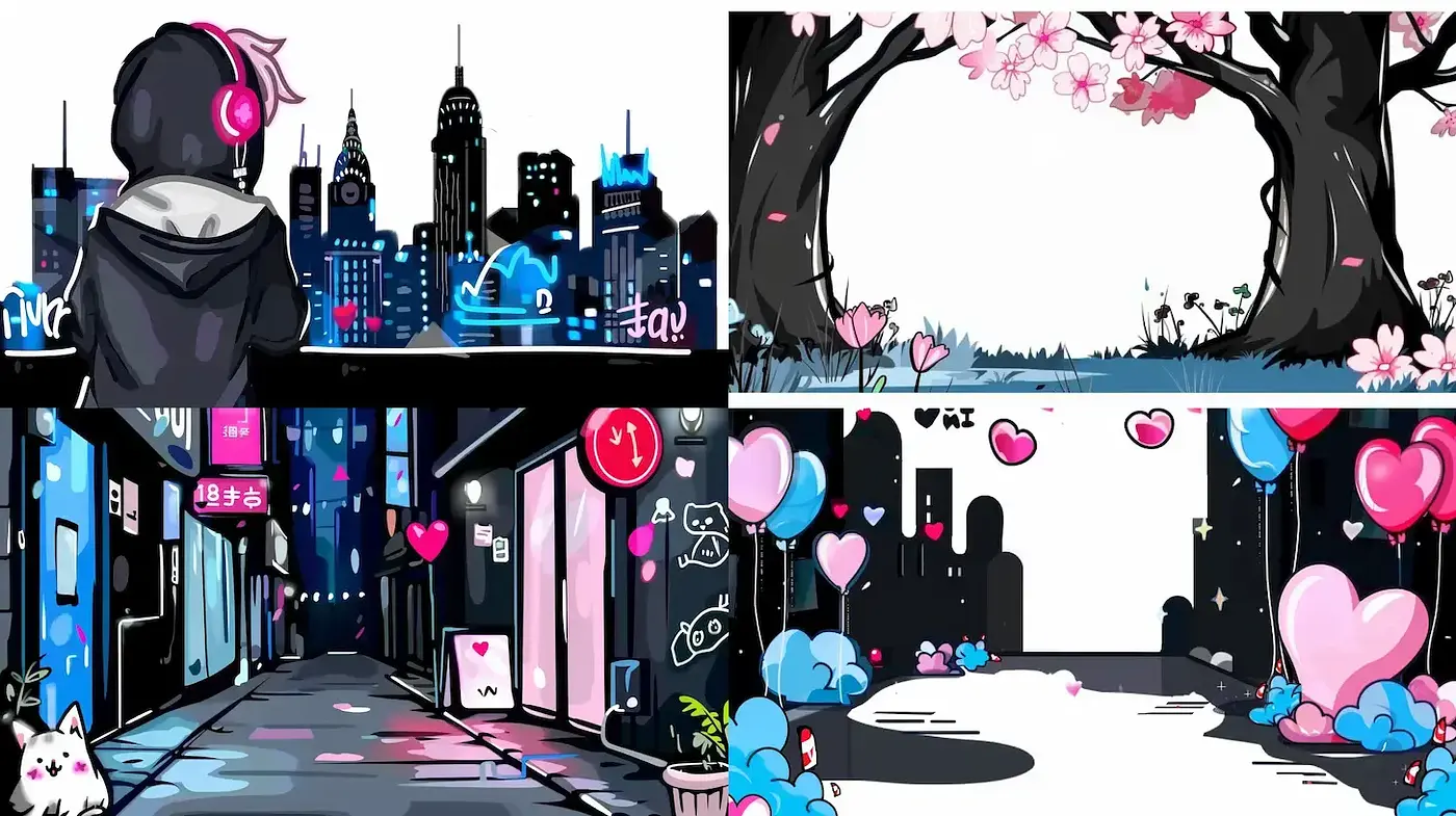 Vibrant Urban Fantasy with Playful Elements - Midjourney sref style