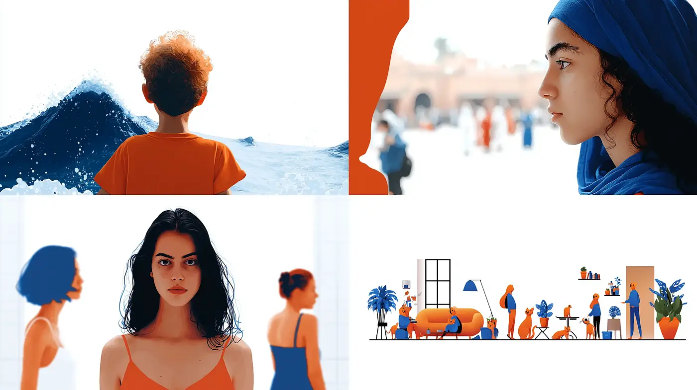 Bold and Vibrant Visuals with Simplified Forms and High Contrast - Midjourney sref style