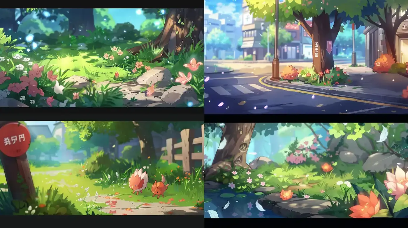 Whimsical and Serene Enchanted Landscapes with a Vibrant Touch - Midjourney sref style
