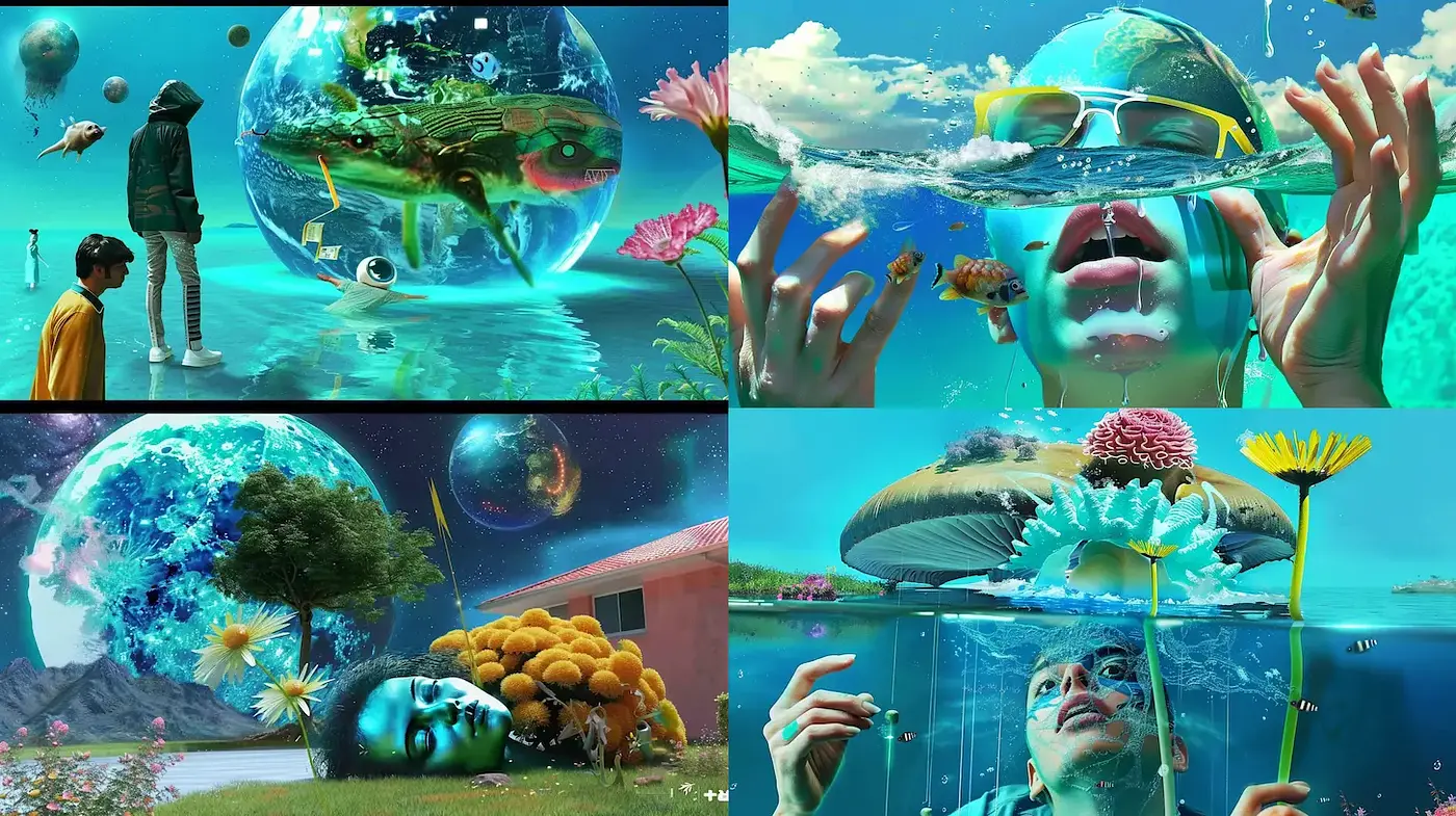 Surreal and Ethereal Dreamscapes with Underwater Themes - Midjourney sref style