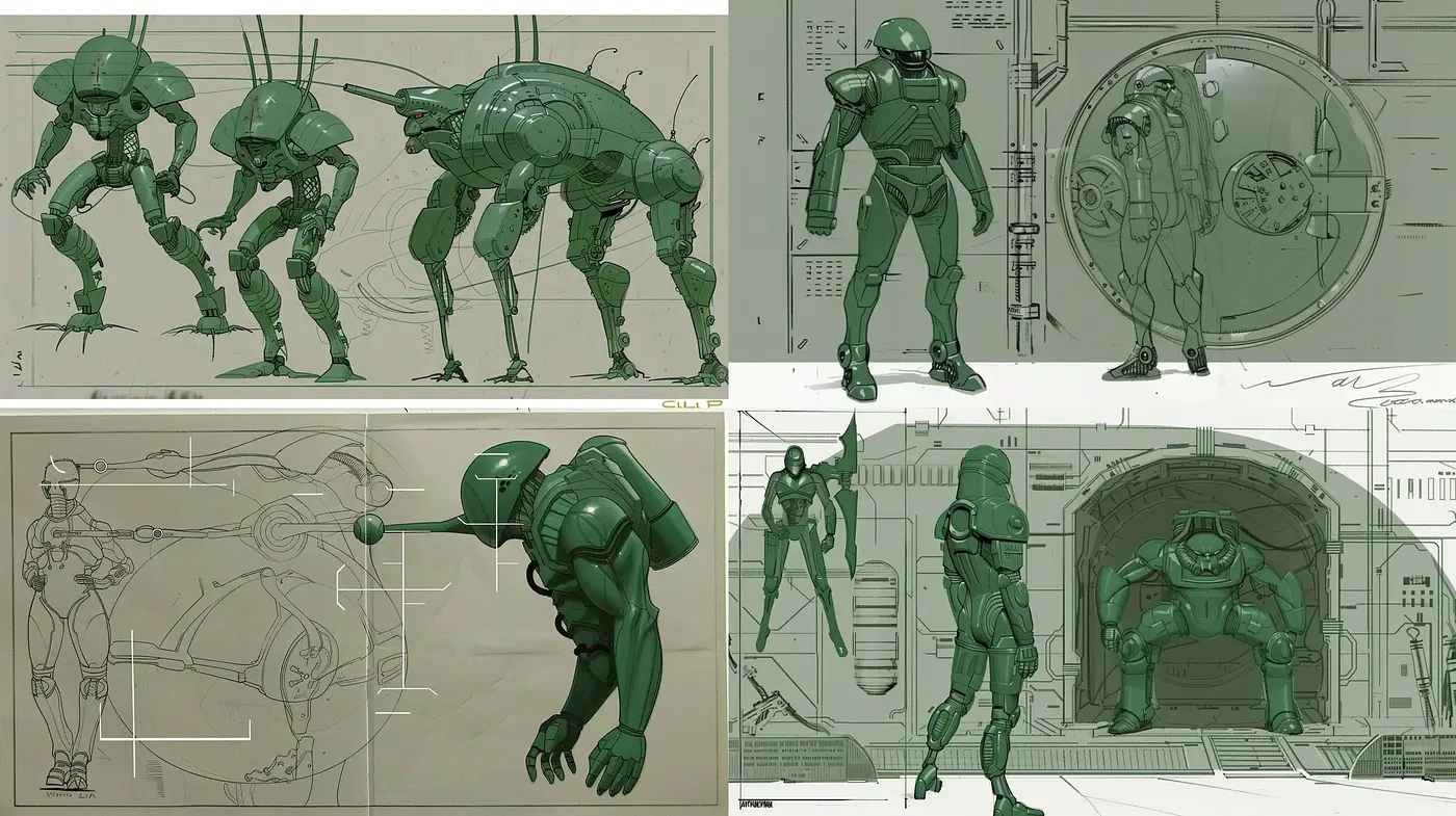 Mechanical Dreamscape: An Exploration in Conceptual Robotic Design - Midjourney sref style