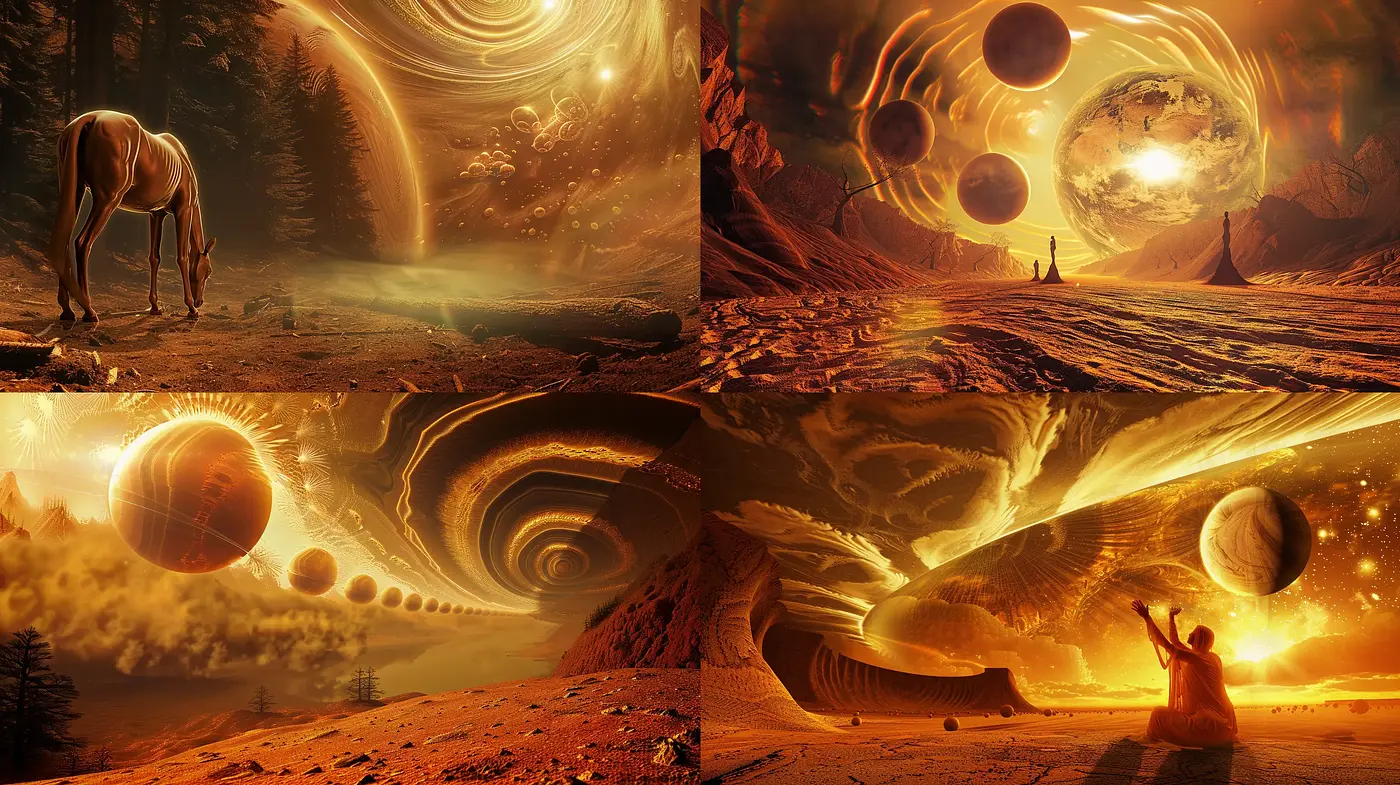 Surreal Cosmic Dreamscape: Visions of Distant Worlds - Midjourney sref style