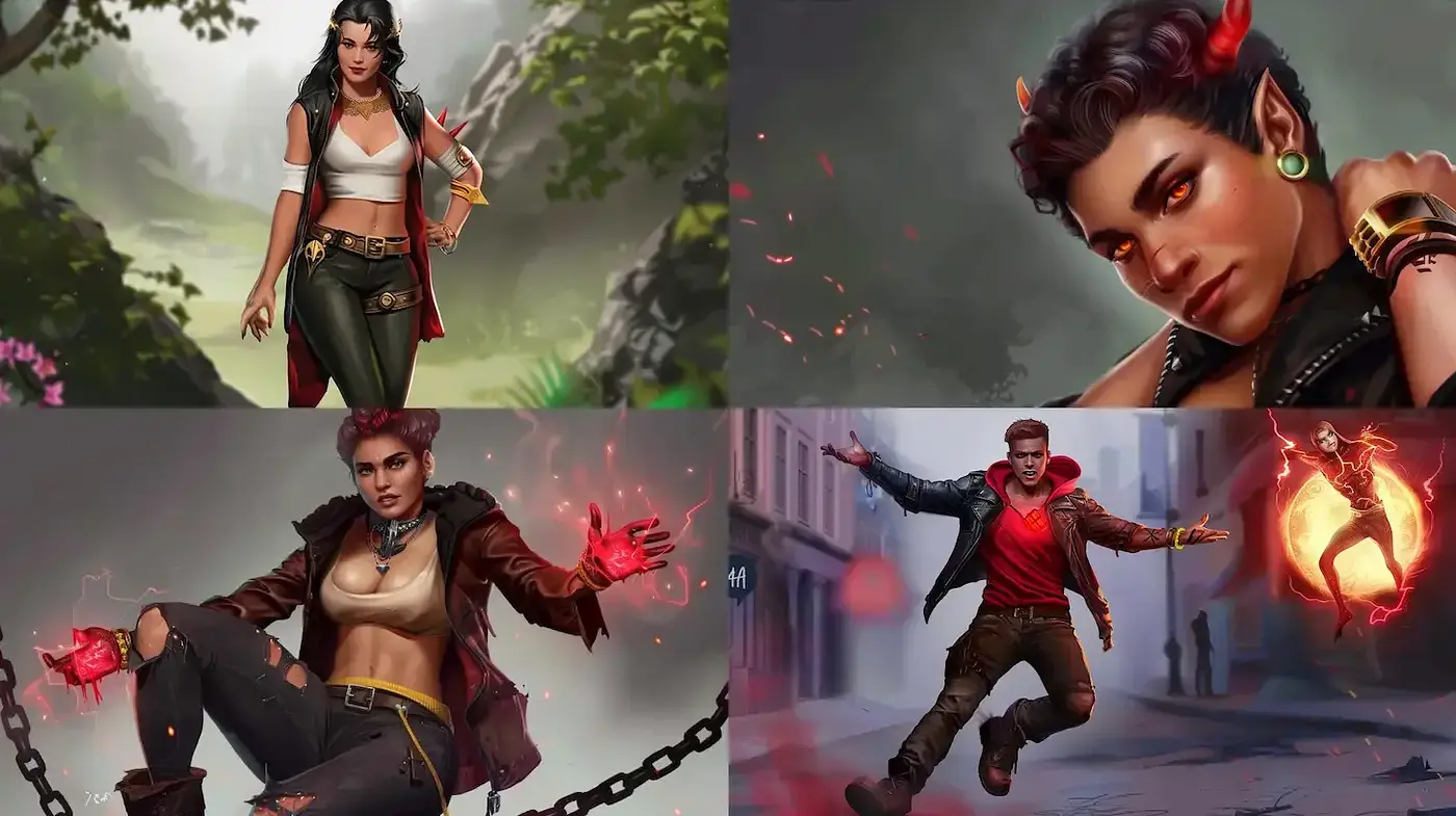 Dynamic and Bold Urban Fantasy Style with a Touch of Realism - Midjourney sref style
