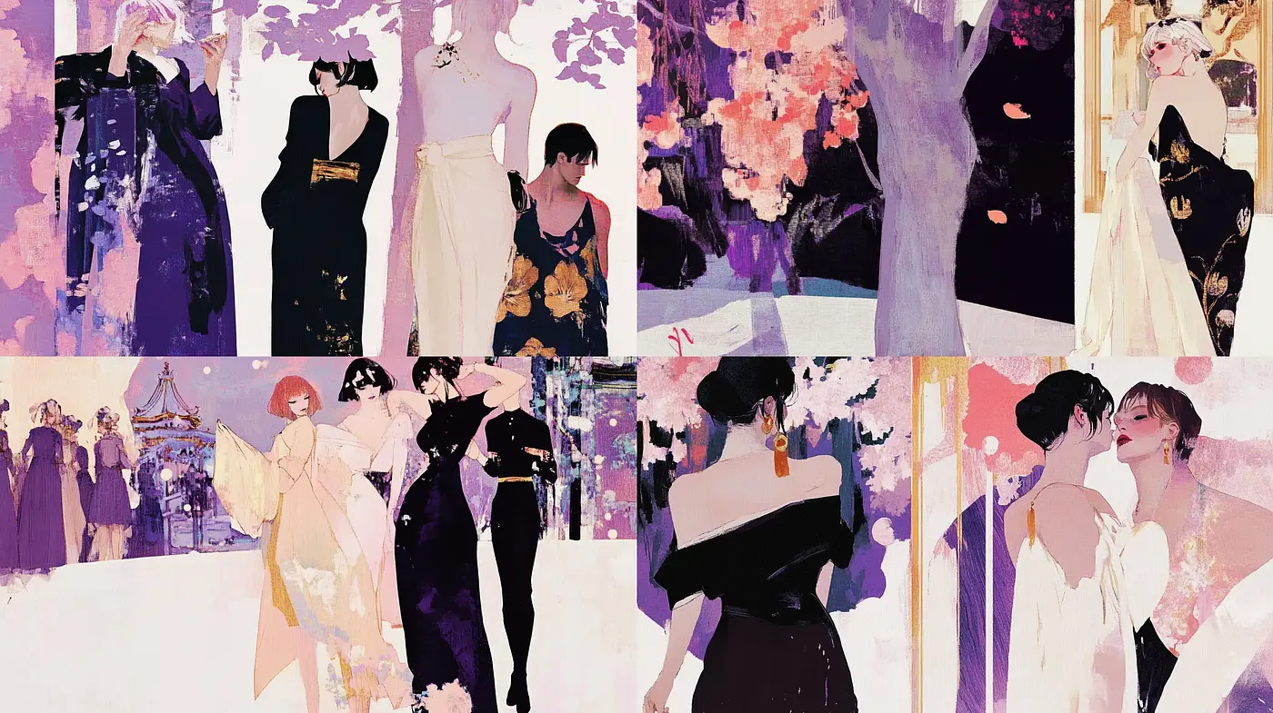 Elegant Nostalgic Fusion of Eastern and Western Aesthetics - Midjourney sref style