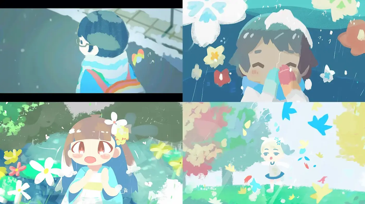 Playful and Whimsical Art Style with Nature Themes - Midjourney sref style