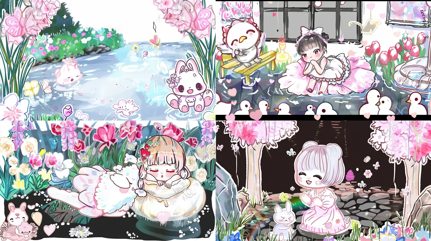 Whimsical Pastel Dreamscape with Anime Influence - Midjourney sref style