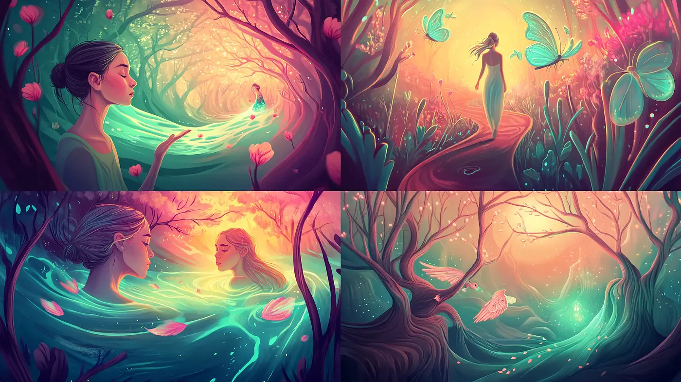 Enchanted Whimsical Nature: A Symphony of Vivid Colors and Fantasy - Midjourney sref style