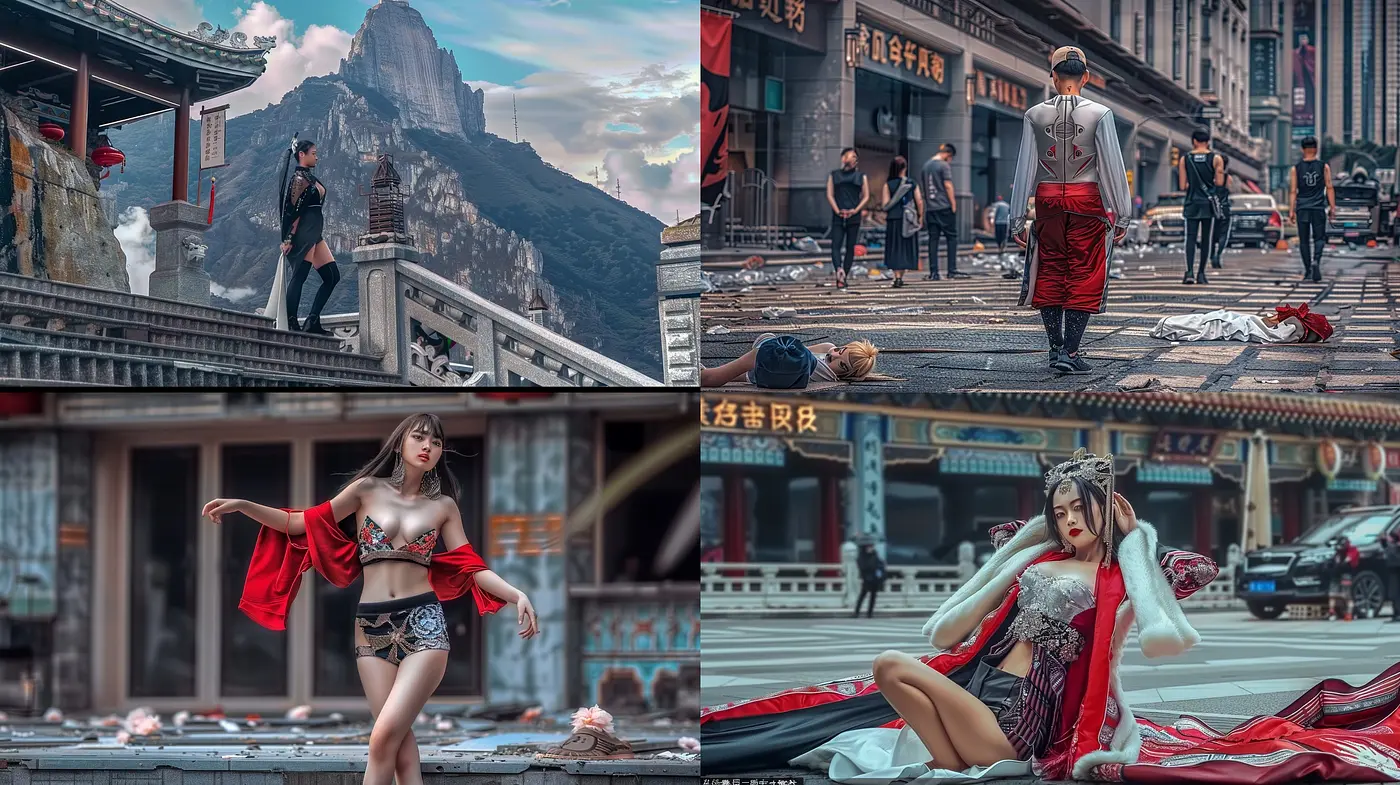Dramatic Cinematic Realism with Vibrant Crimson Accents - Midjourney sref style