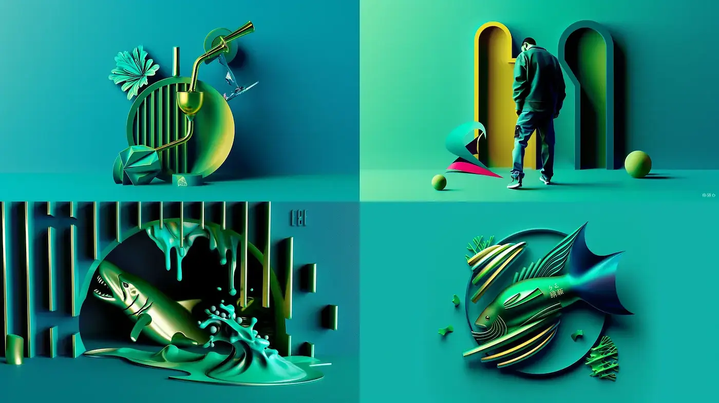 Contemporary Futuristic Minimalism with Surreal Touches - Midjourney sref style