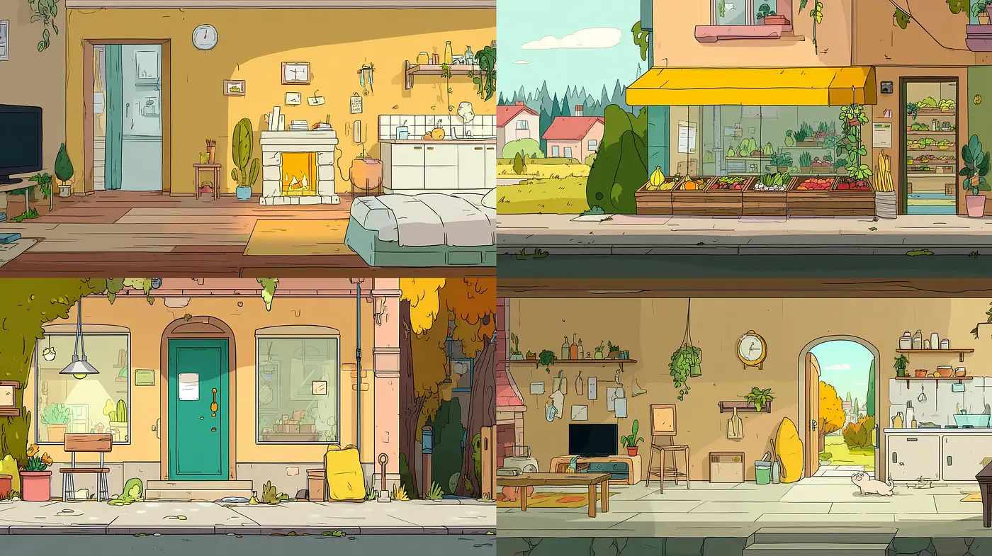 Charming and Whimsical Illustrations of Everyday Life - Midjourney sref style
