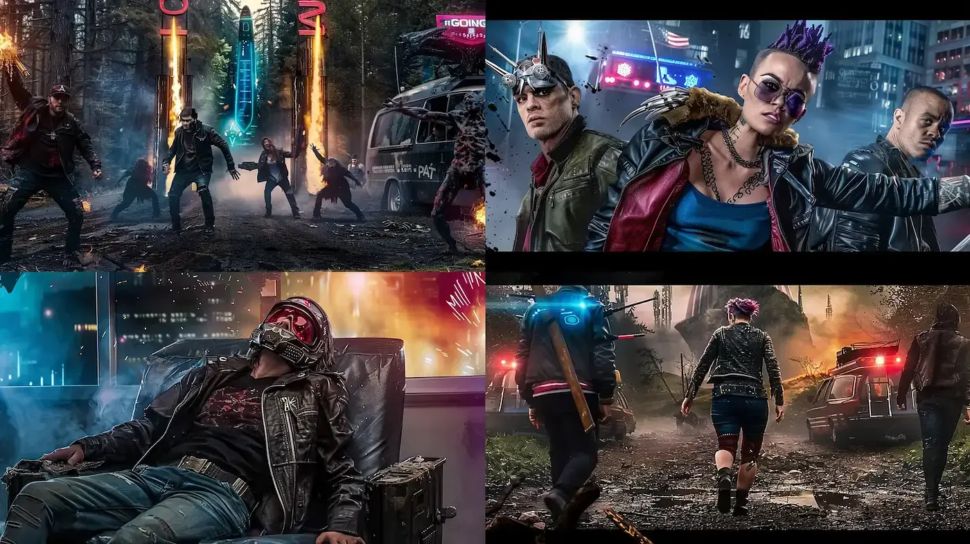 Futuristic Action Aesthetic with Cyberpunk Influences - Midjourney sref style