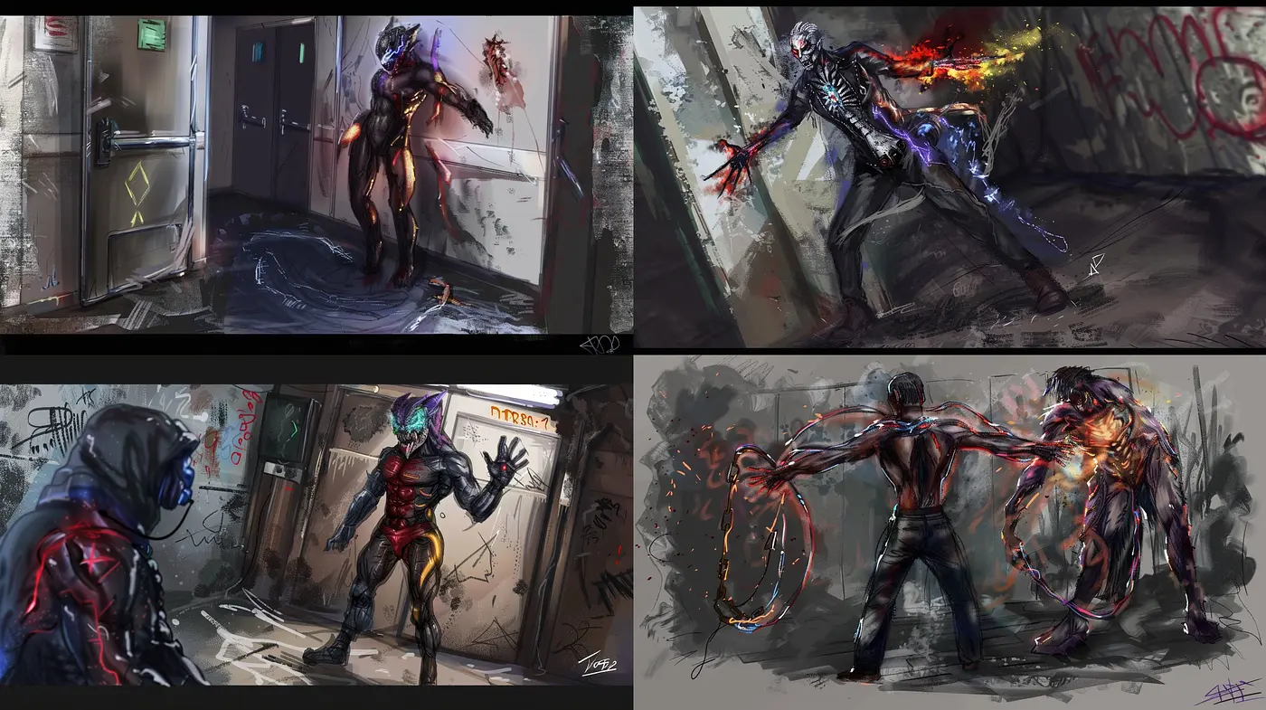 Dynamic Brushstroke Symbiosis - An Exploration of Movement and Raw Energy through Art - Midjourney sref style