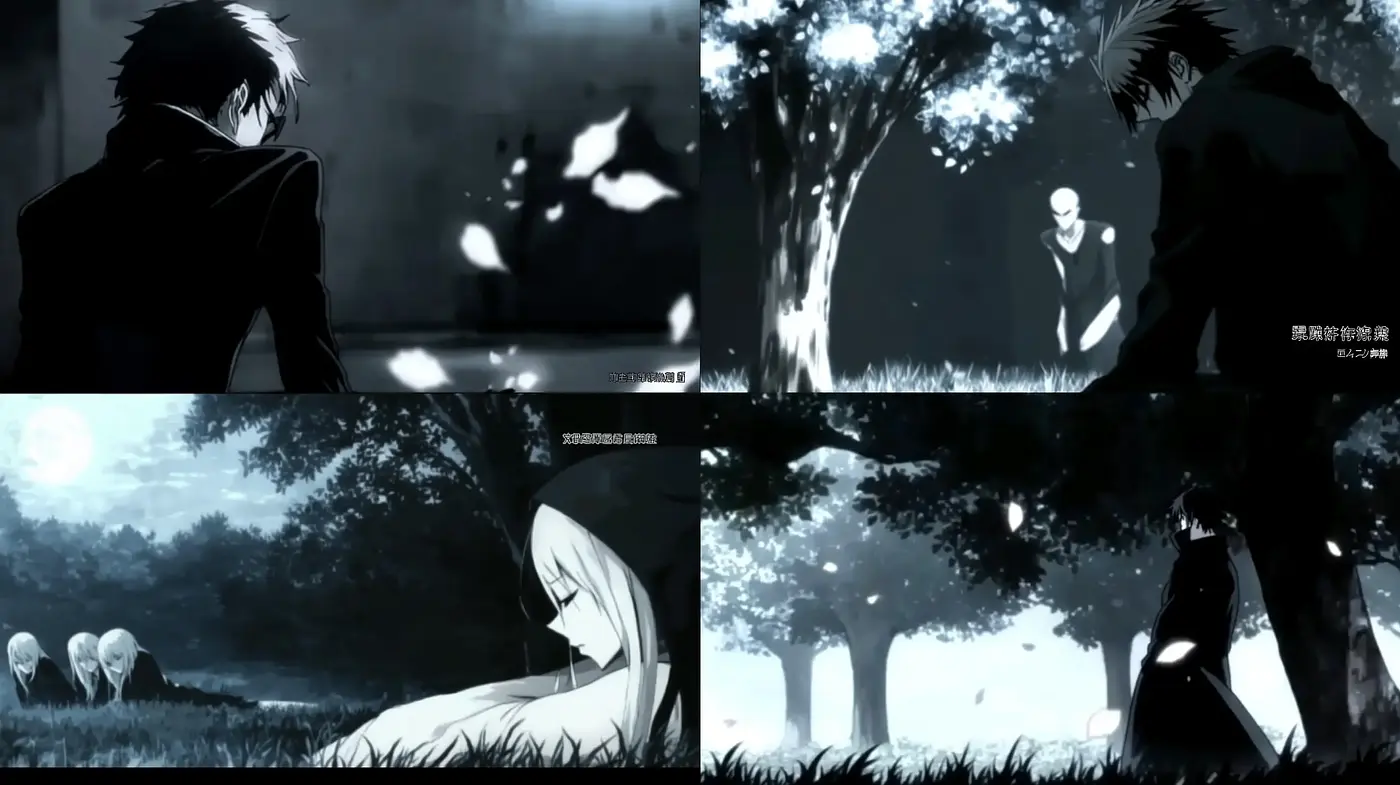 Nocturnal Monochrome Dreamscape: A Consistent Ethereal Anime-Inspired Visualization - Midjourney sref style