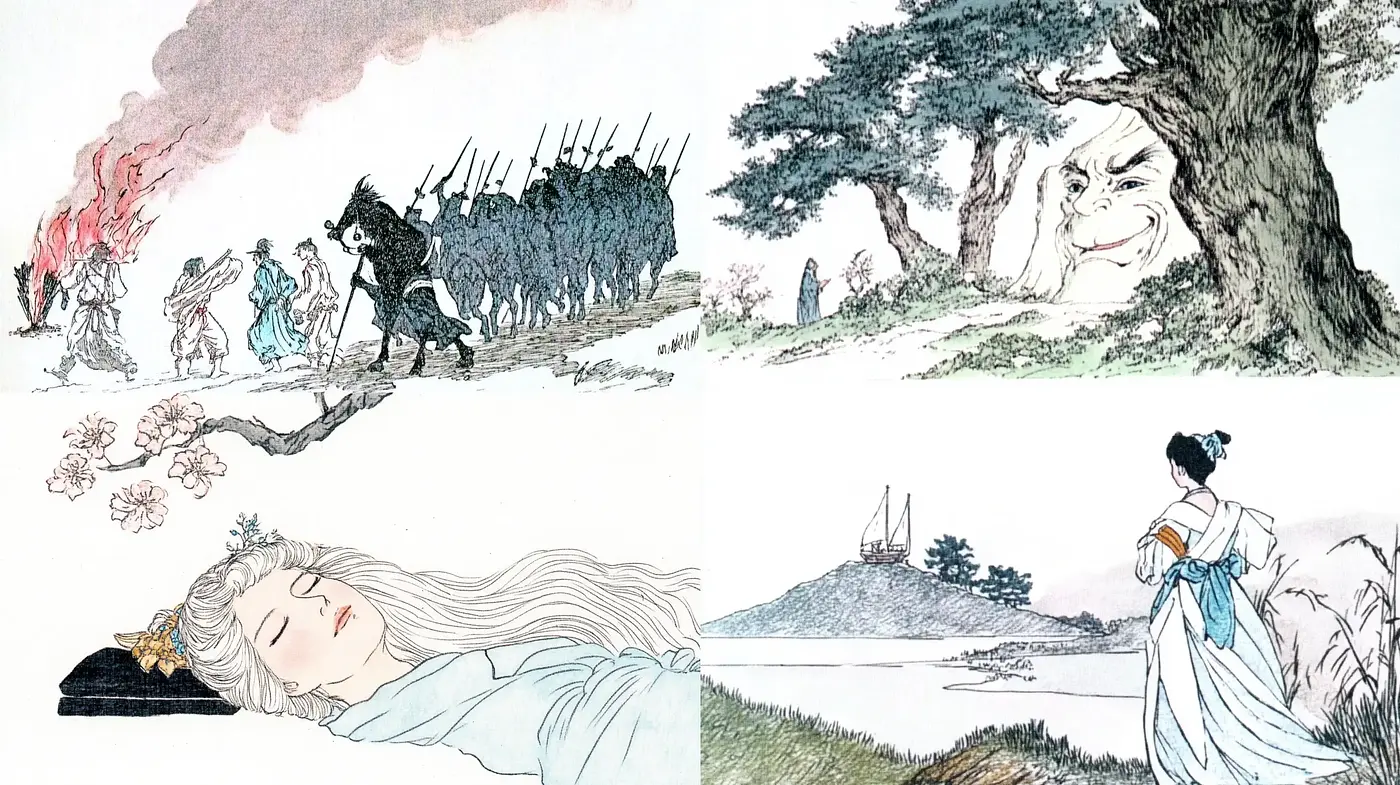 Ethereal Eastern Ink Wash Visions with a Dreamlike Essence - Midjourney sref style