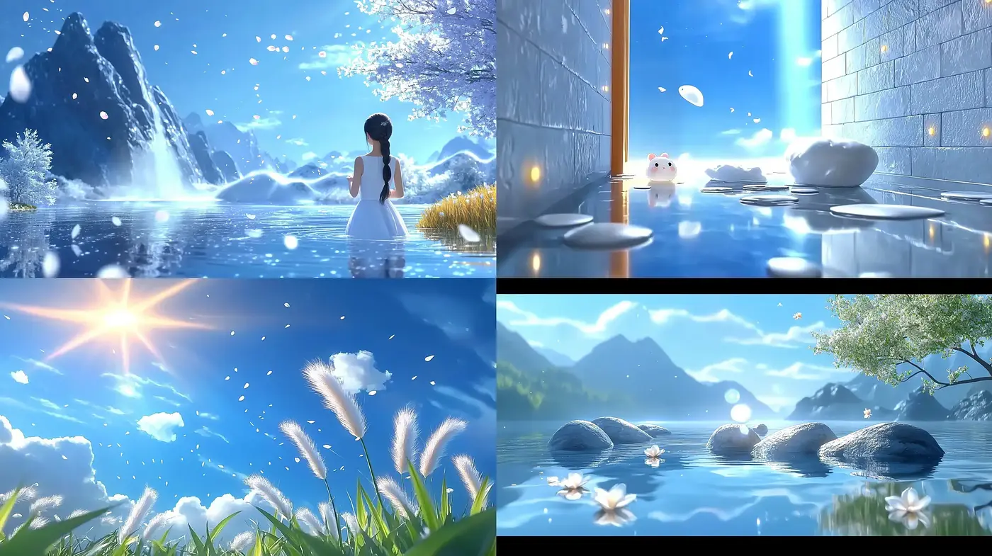 Serene Aquatic Brilliance: An Ode to Ethereal Light and Transcendent Hues - Midjourney sref style