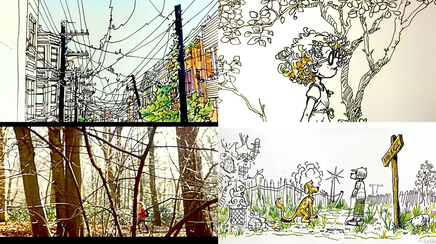 Intricate Ink Sketches with a Watercolor Wash - Midjourney sref style