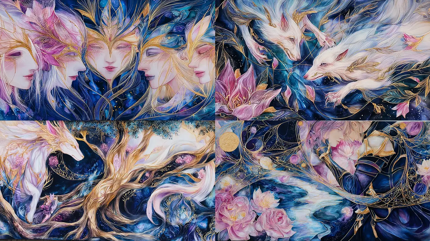Enchanting and Mystical Fantasy Art with Ethereal Elements - Midjourney sref style