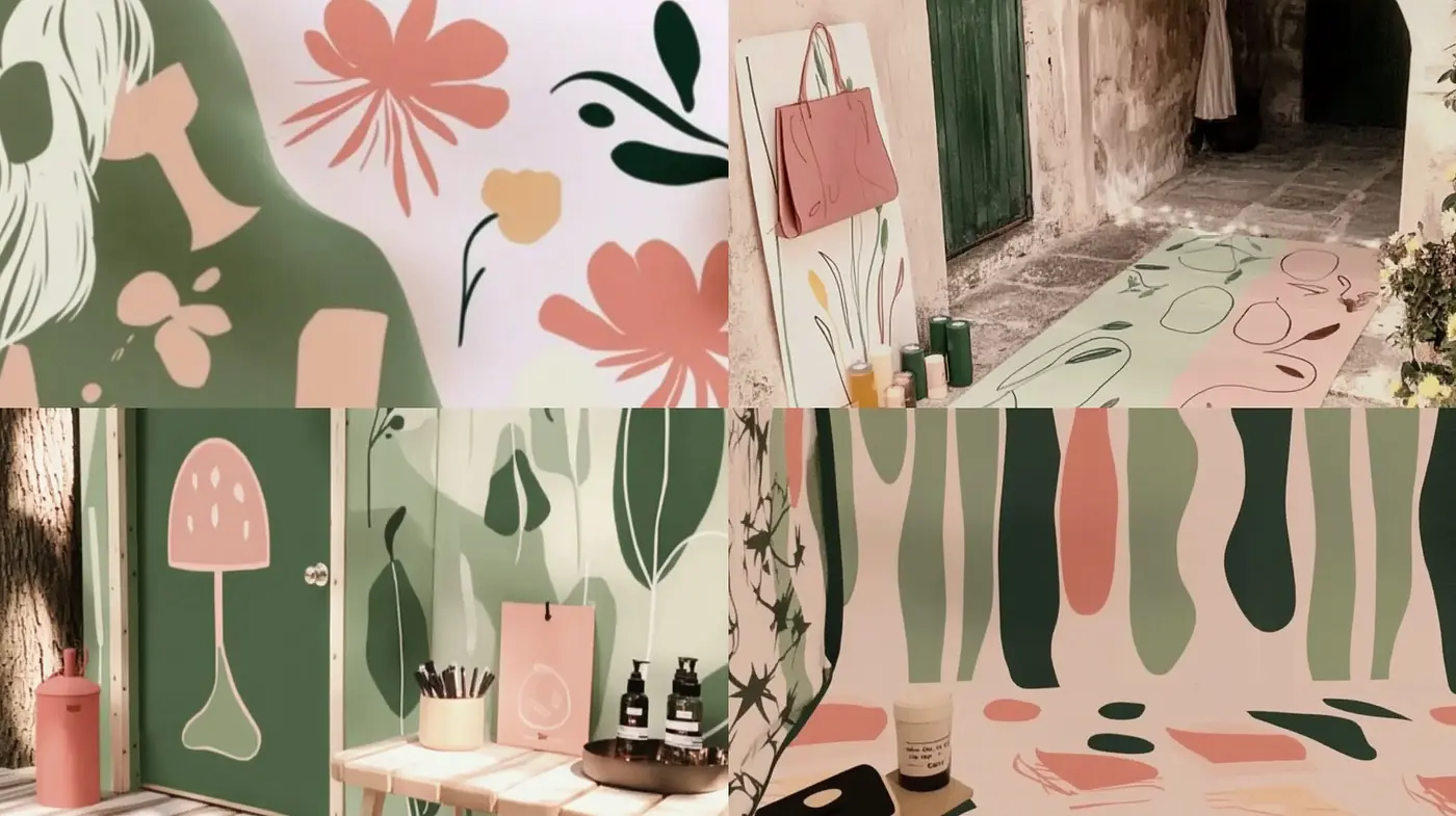 Contemporary Pastel Botanical Harmony - Midjourney sref style