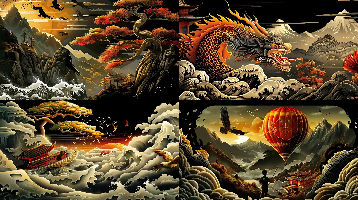 Ethereal Eastern Dreamscapes with Mythic Overtones - Midjourney sref style