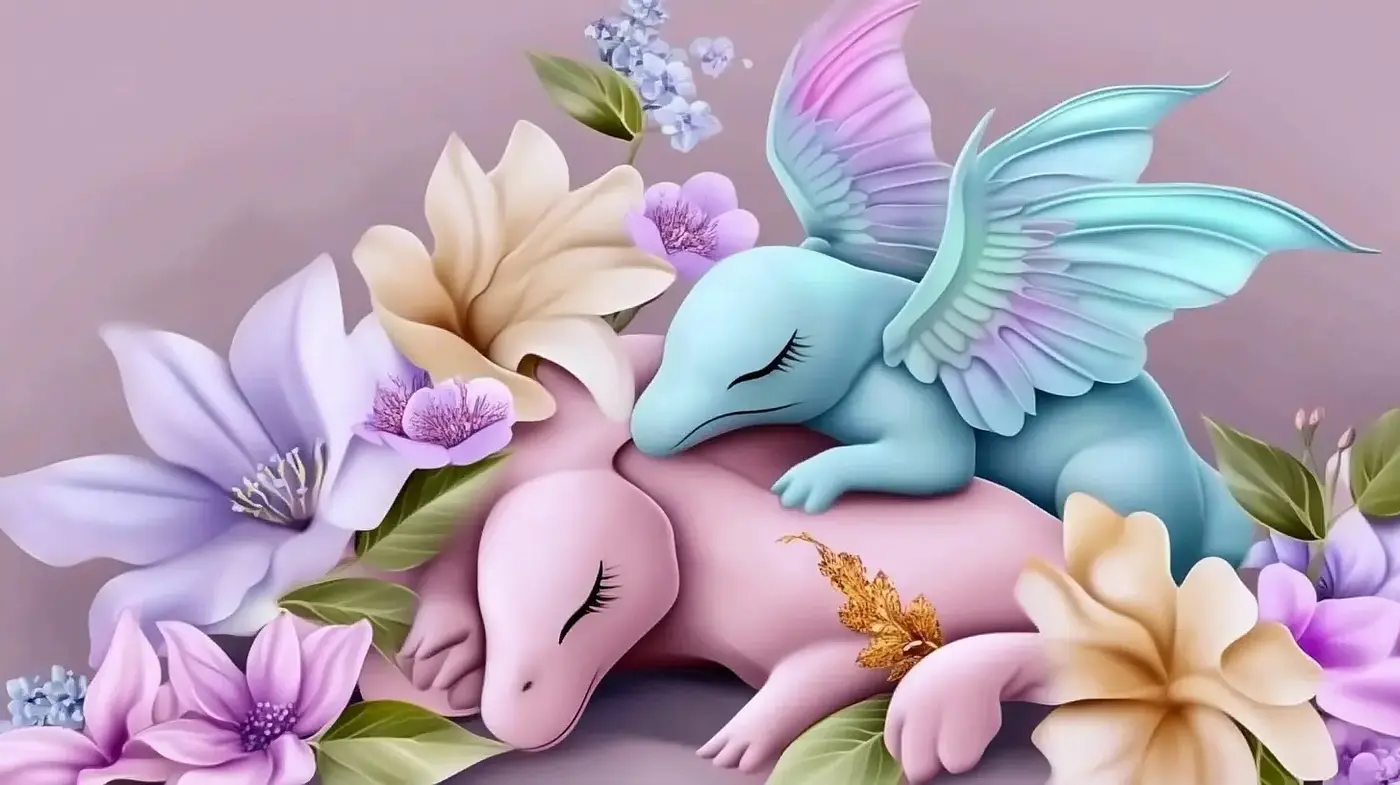 Surreal Pastel Menagerie: An Ethereal Dreamland of Soft Petal Tones and Fantasy Creatures - Midjourney sref style