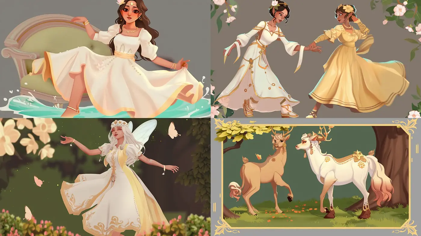 Enchanting Pastoral Elegance: A Harmonious Blend of Nature and Grace - Midjourney sref style