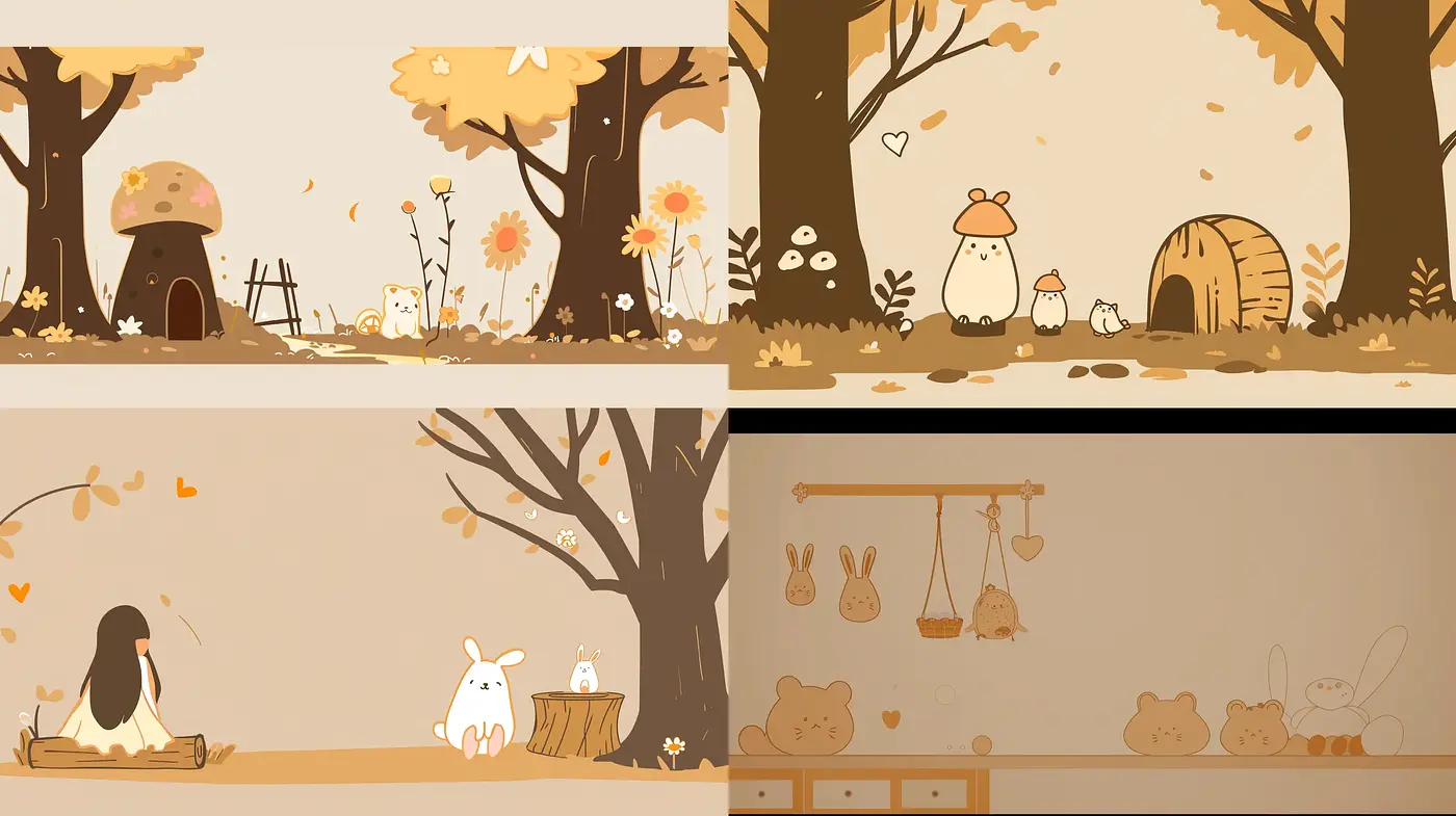 Whimsical Autumn Tales: Stylized Storybook Serenity - Midjourney sref style
