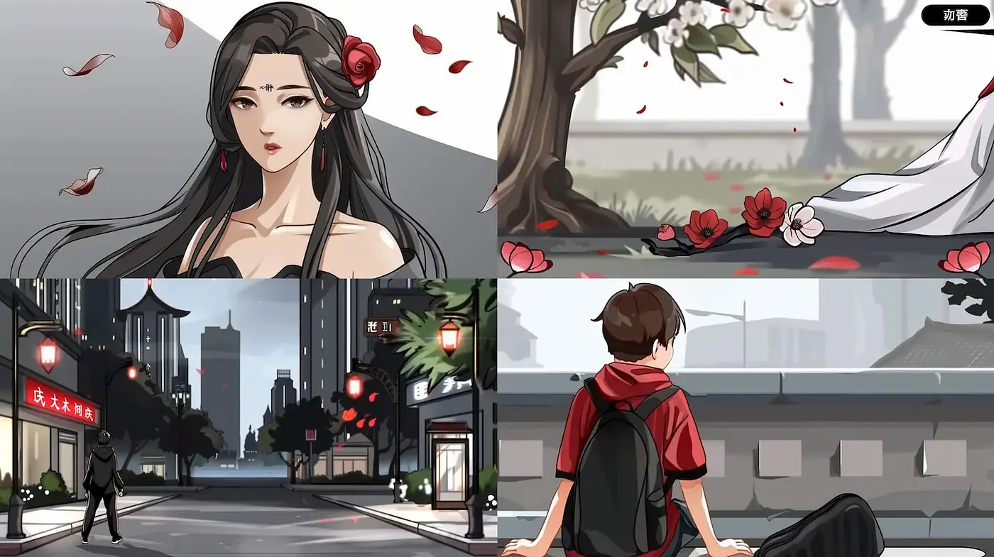 Elegant and stylized depiction of urban and natural landscapes - Midjourney sref style