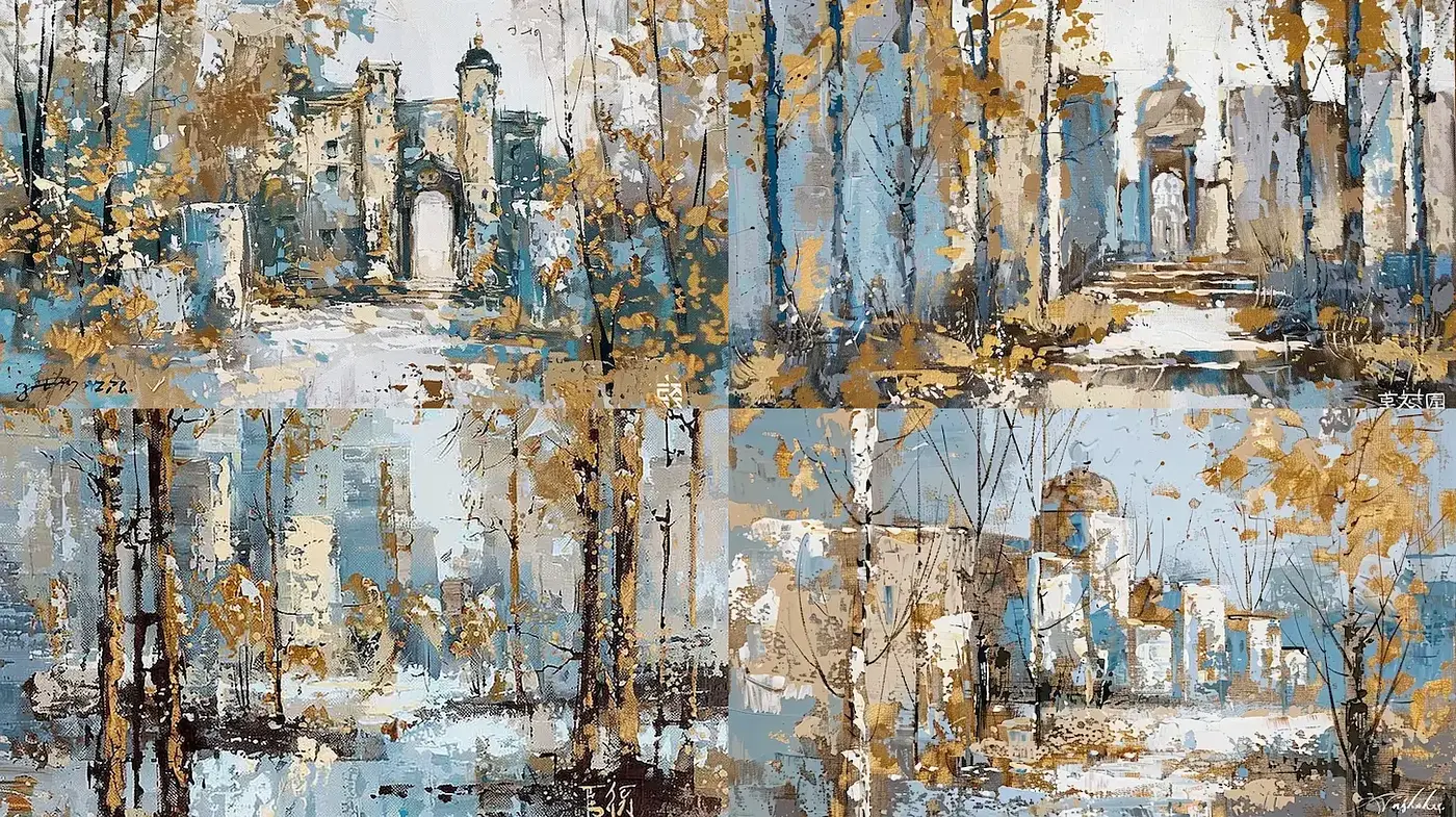 Serene Architectural Landscapes with a Bleached Palette - Midjourney sref style
