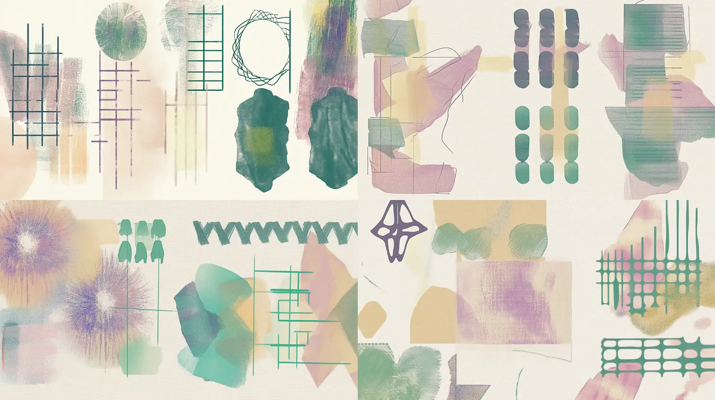 Abstract Synthesis of Pastel Hues and Geometric Forms - Midjourney sref style