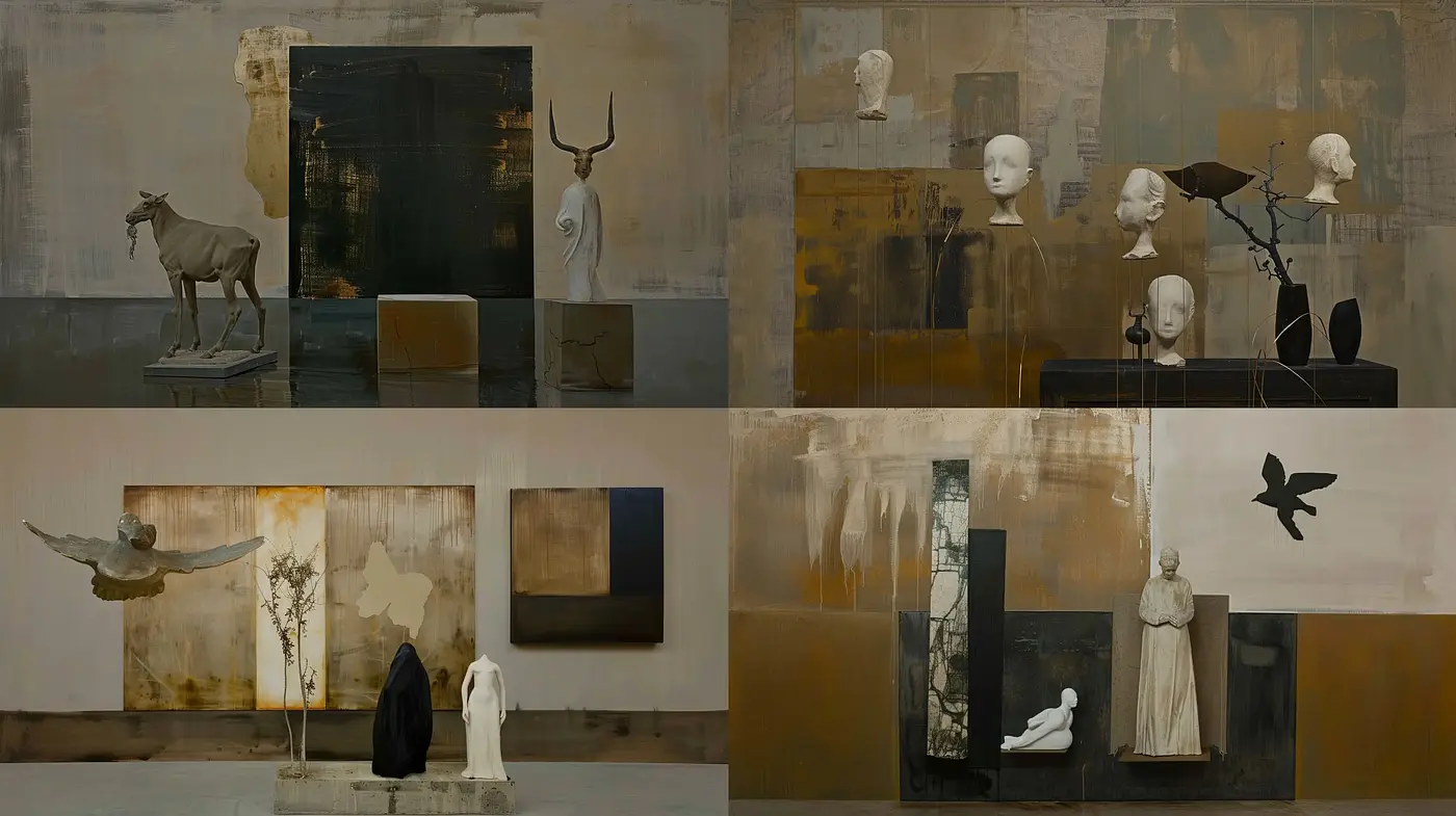 Ethereal Introspection in Muted Contemporary Abstraction - Midjourney sref style