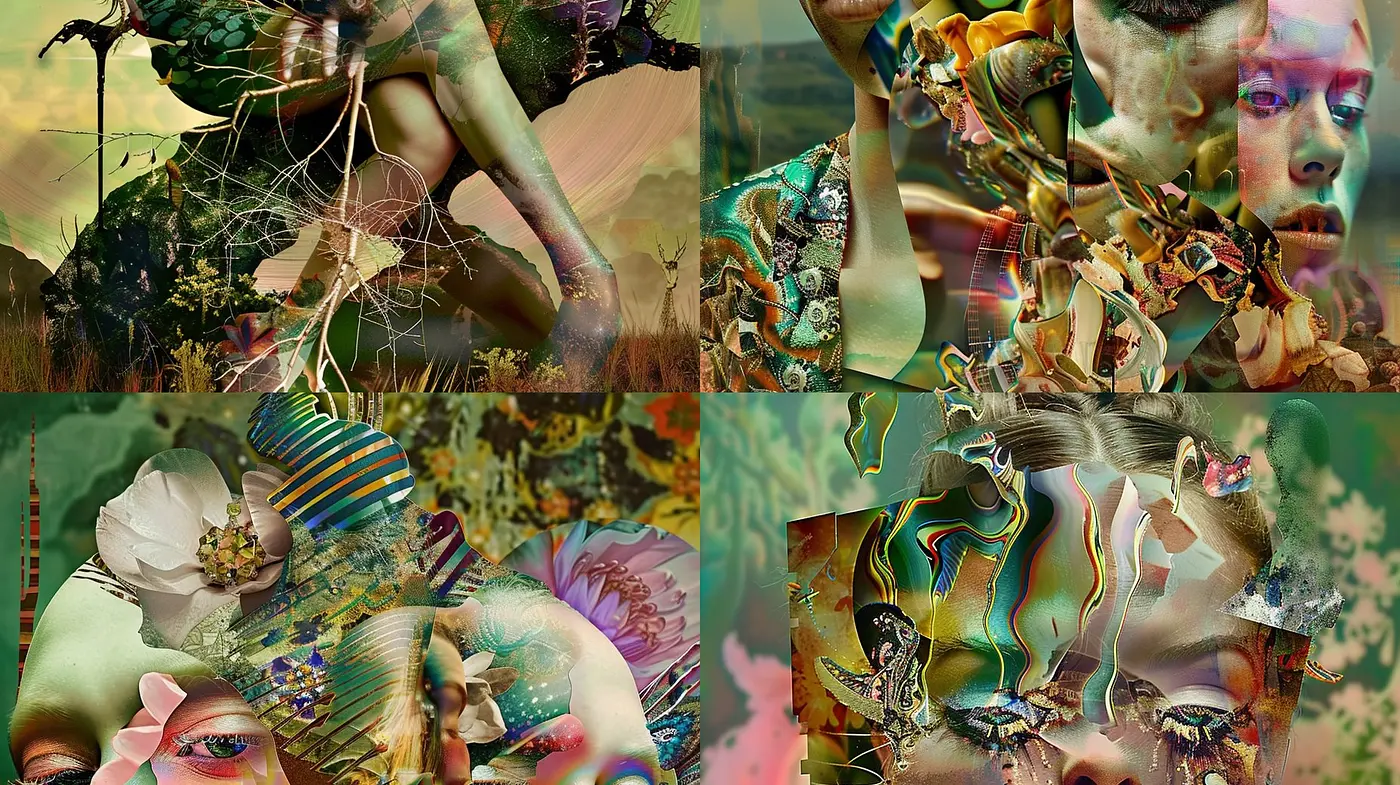 Harmonious Disarray: A Mosaic of Surrealism and Expressionism with a Chromatic Earthiness - Midjourney sref style