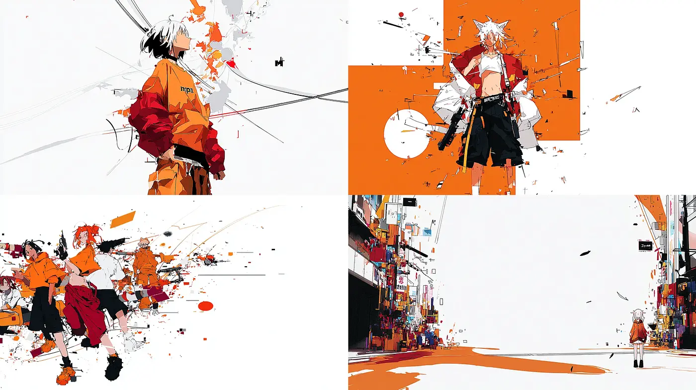 Dynamic and expressive digital art with urban influences - Midjourney sref style