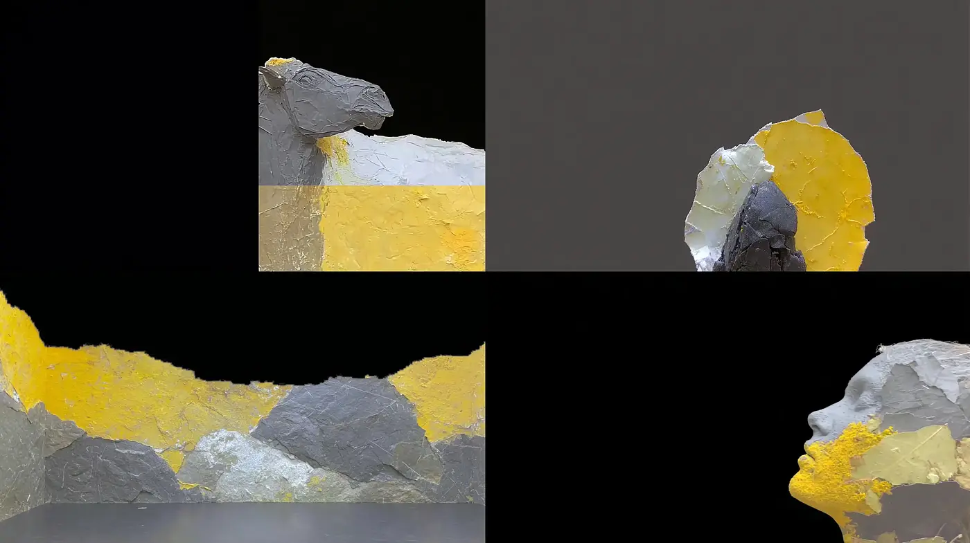 Textured Abstract Forms with Monochromatic Influence - Midjourney sref style