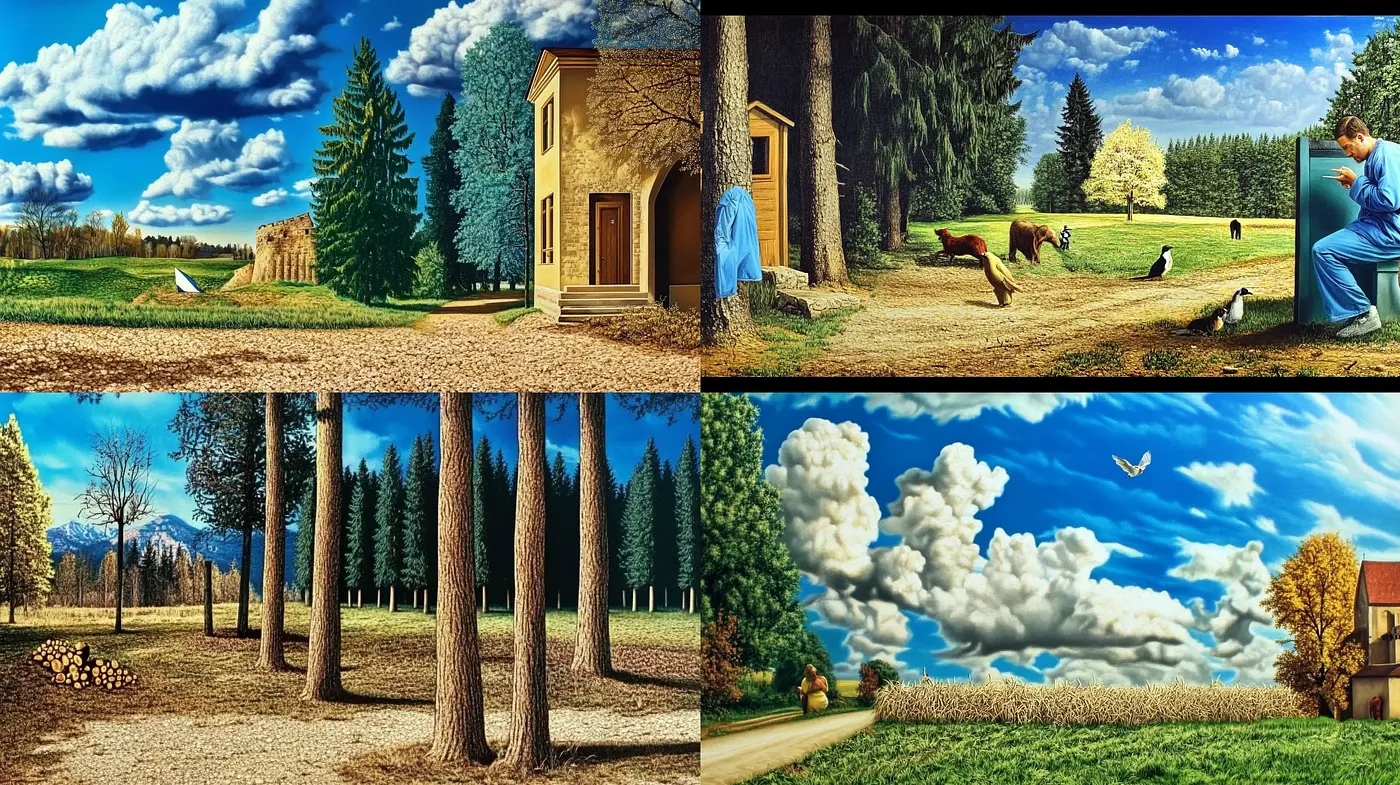 Harmonious Nature's Embrace: A Symbiosis of Vivid Landscapes and Serene Vistas - Midjourney sref style