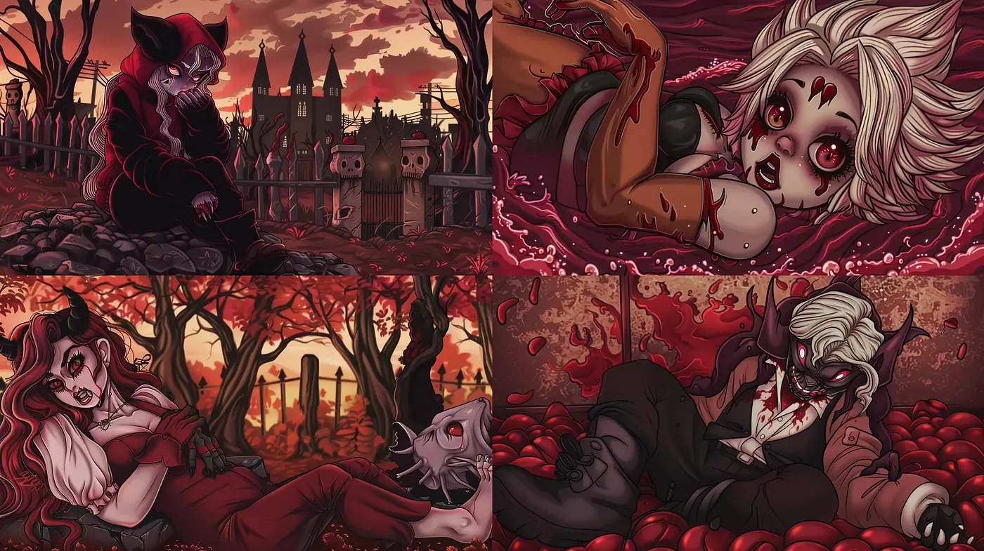 Gothic Elegance with a Surreal Macabre Twist - Midjourney sref style