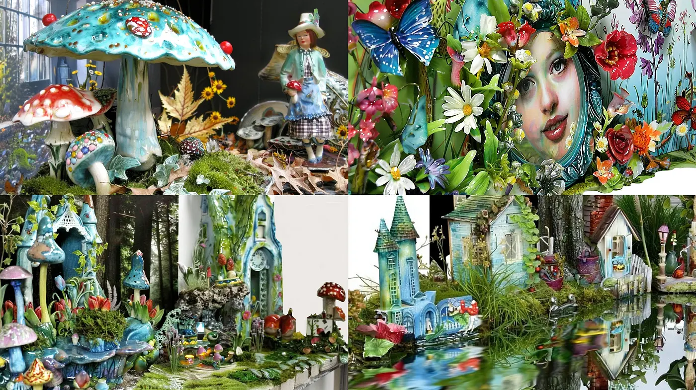 Enchanted Whimsy: A Fantastical Fusion of Florals and Fairy Tale Elements - Midjourney sref style