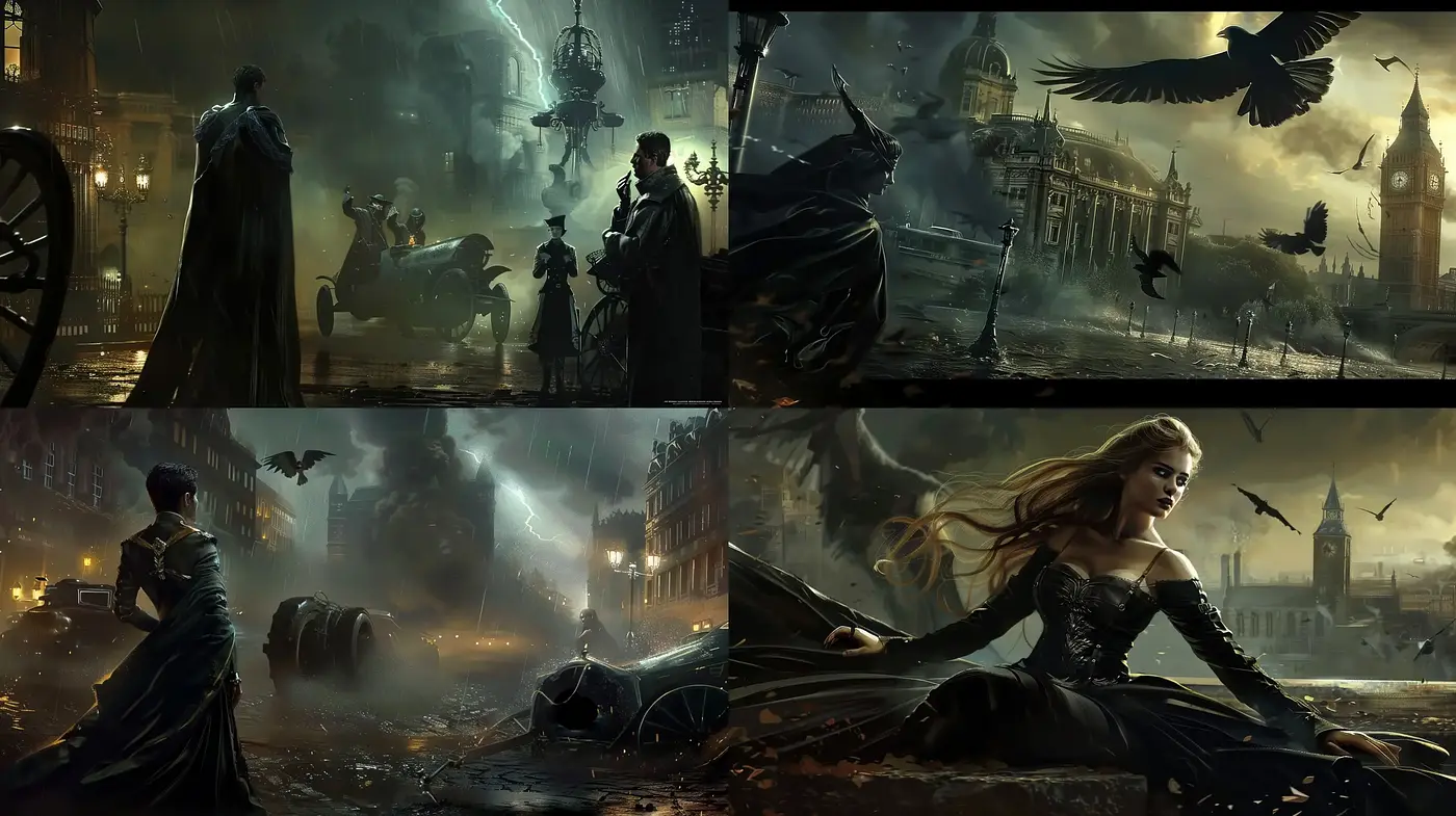 Gothic Elegance Amidst Dystopian Decay - Midjourney sref style