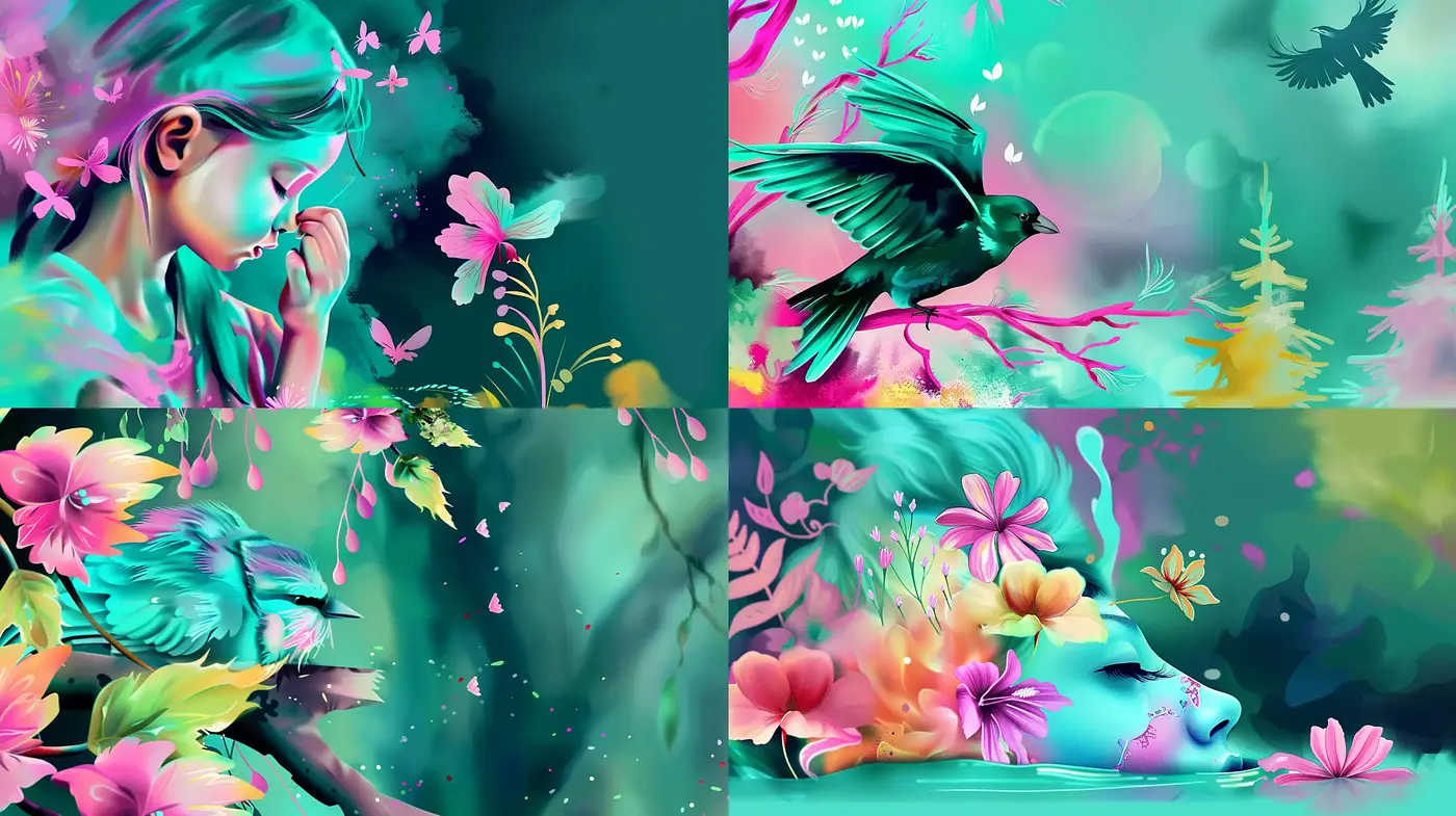 Enchanted Vivid Dreamscape in Lush Brushwork - Midjourney sref style